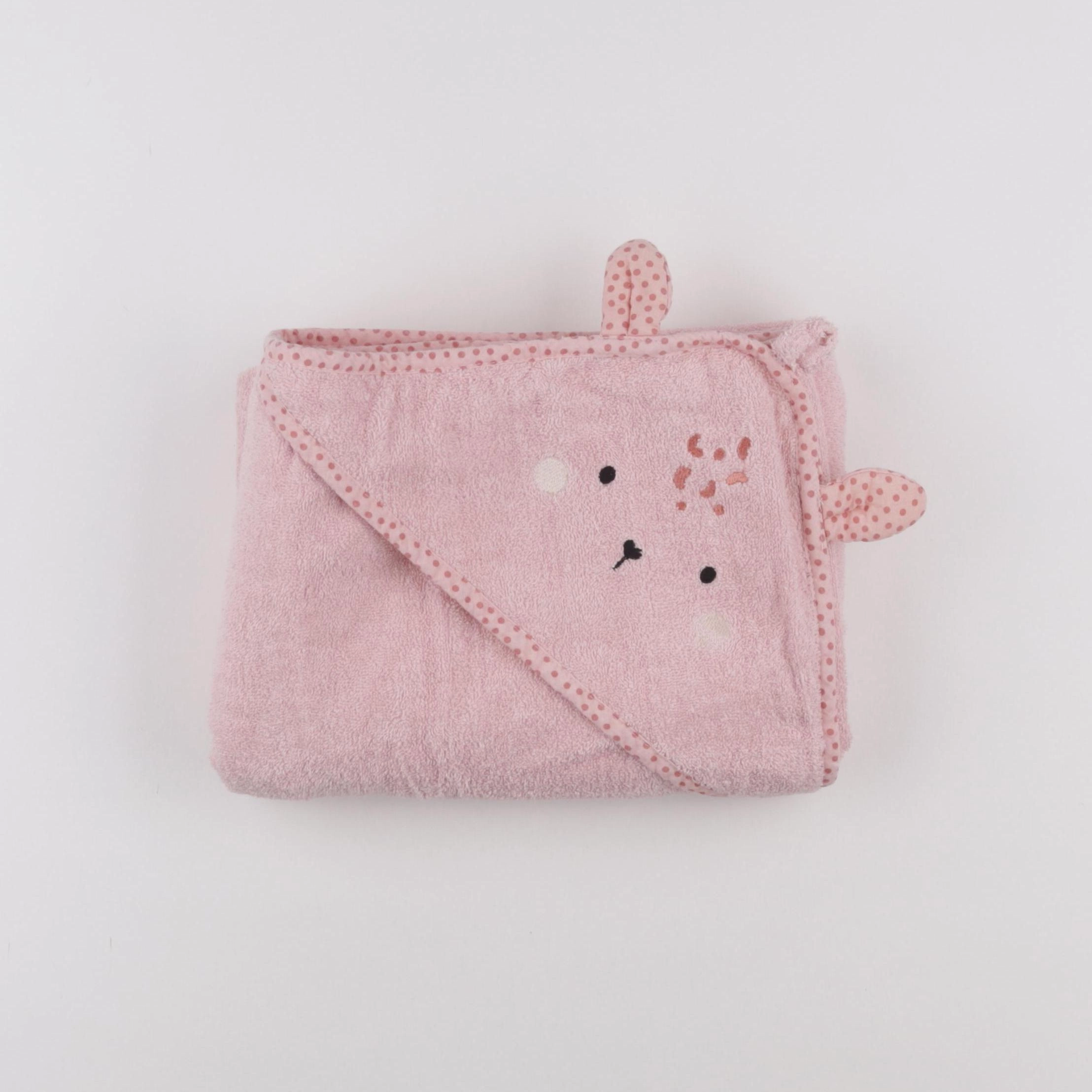 Vertbaudet - cape de bain rose - 0/36 mois