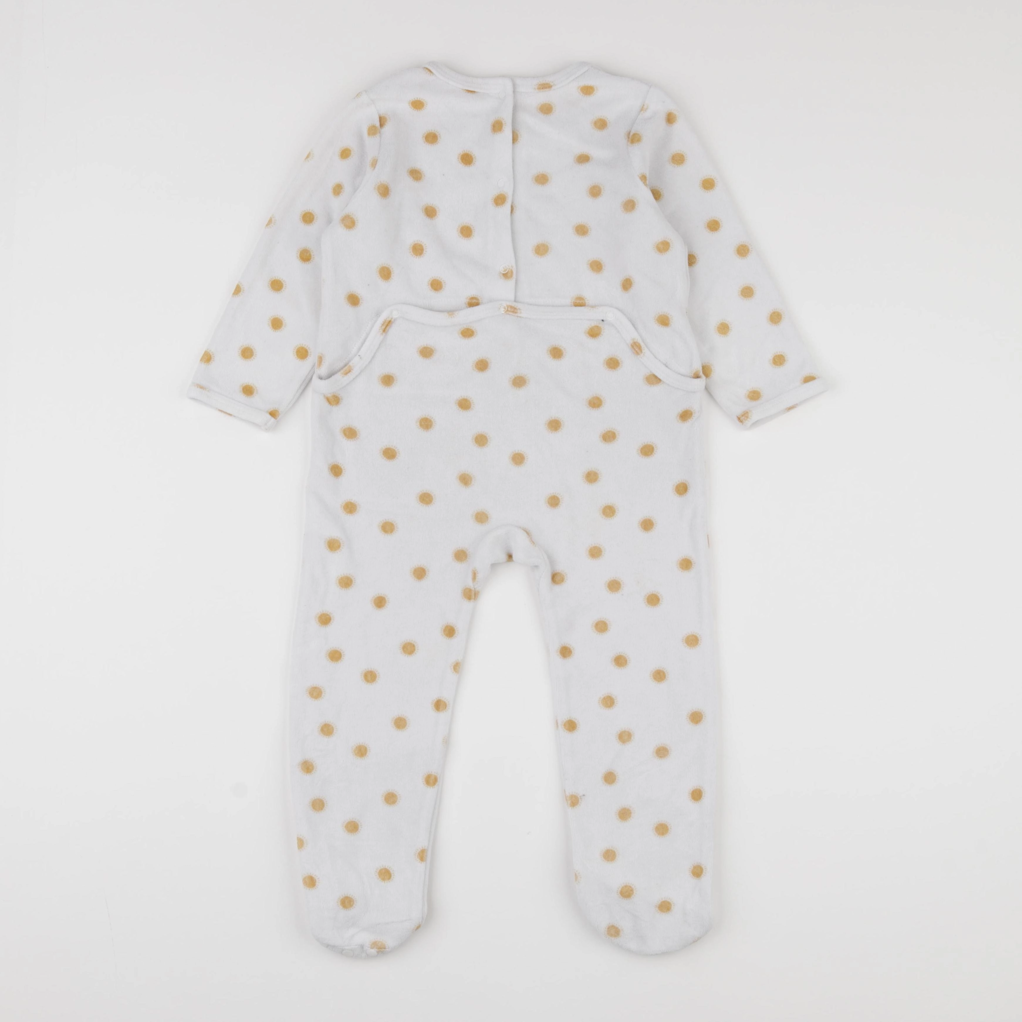 Vertbaudet - pyjama velours blanc, jaune - 3 ans