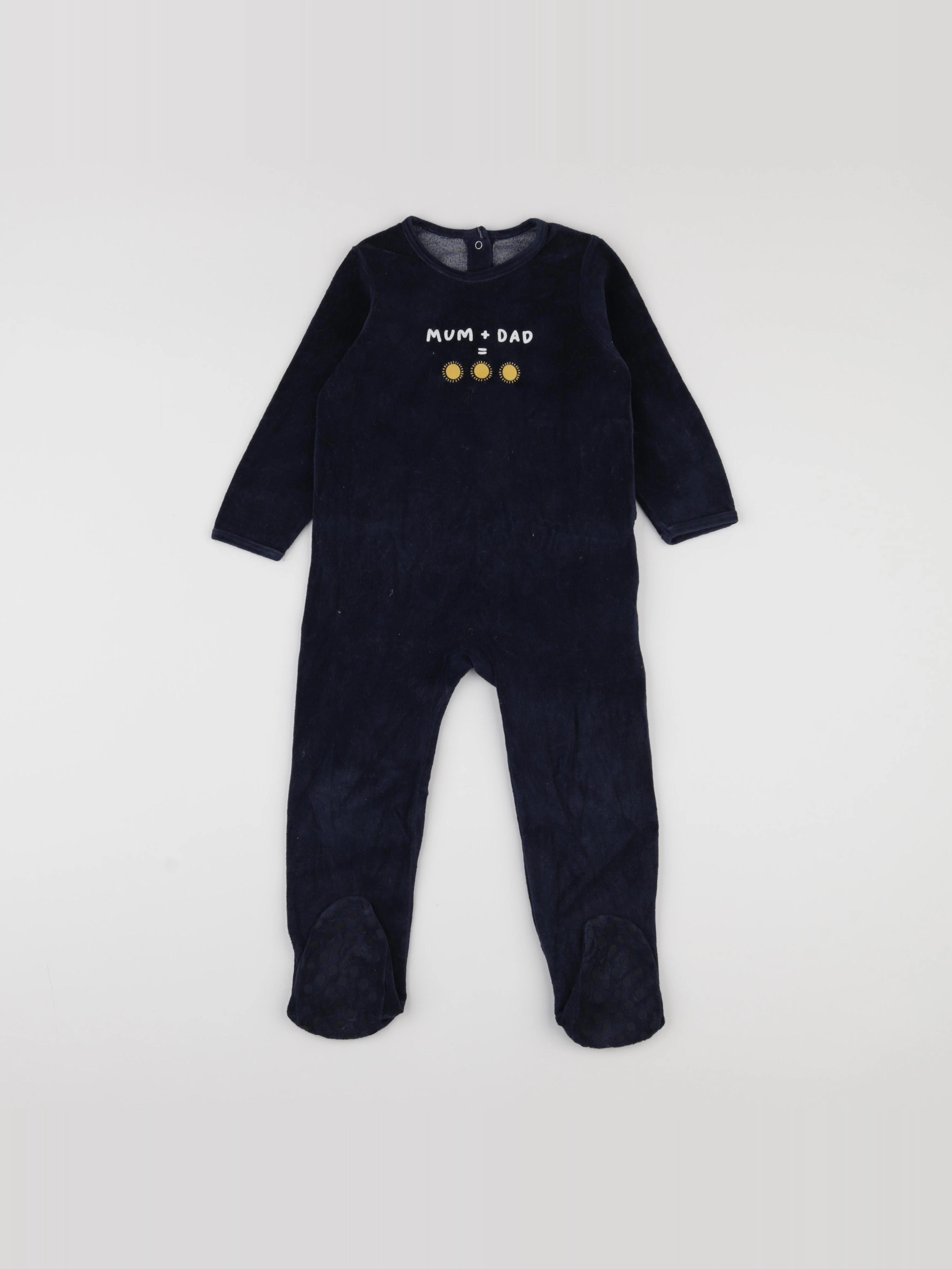 Vertbaudet - pyjama velours bleu - 3 ans