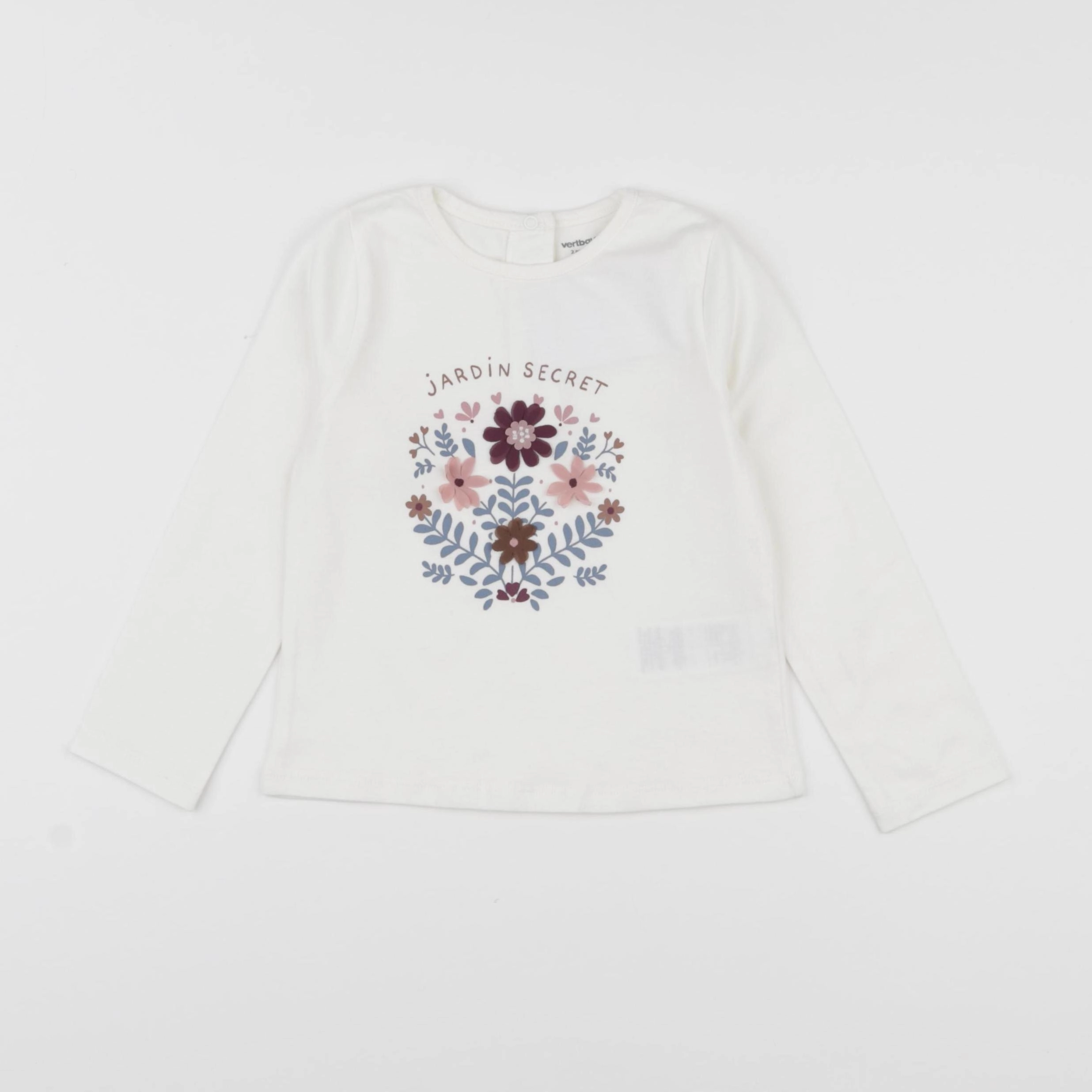 Vertbaudet - tee-shirt beige - 2 ans