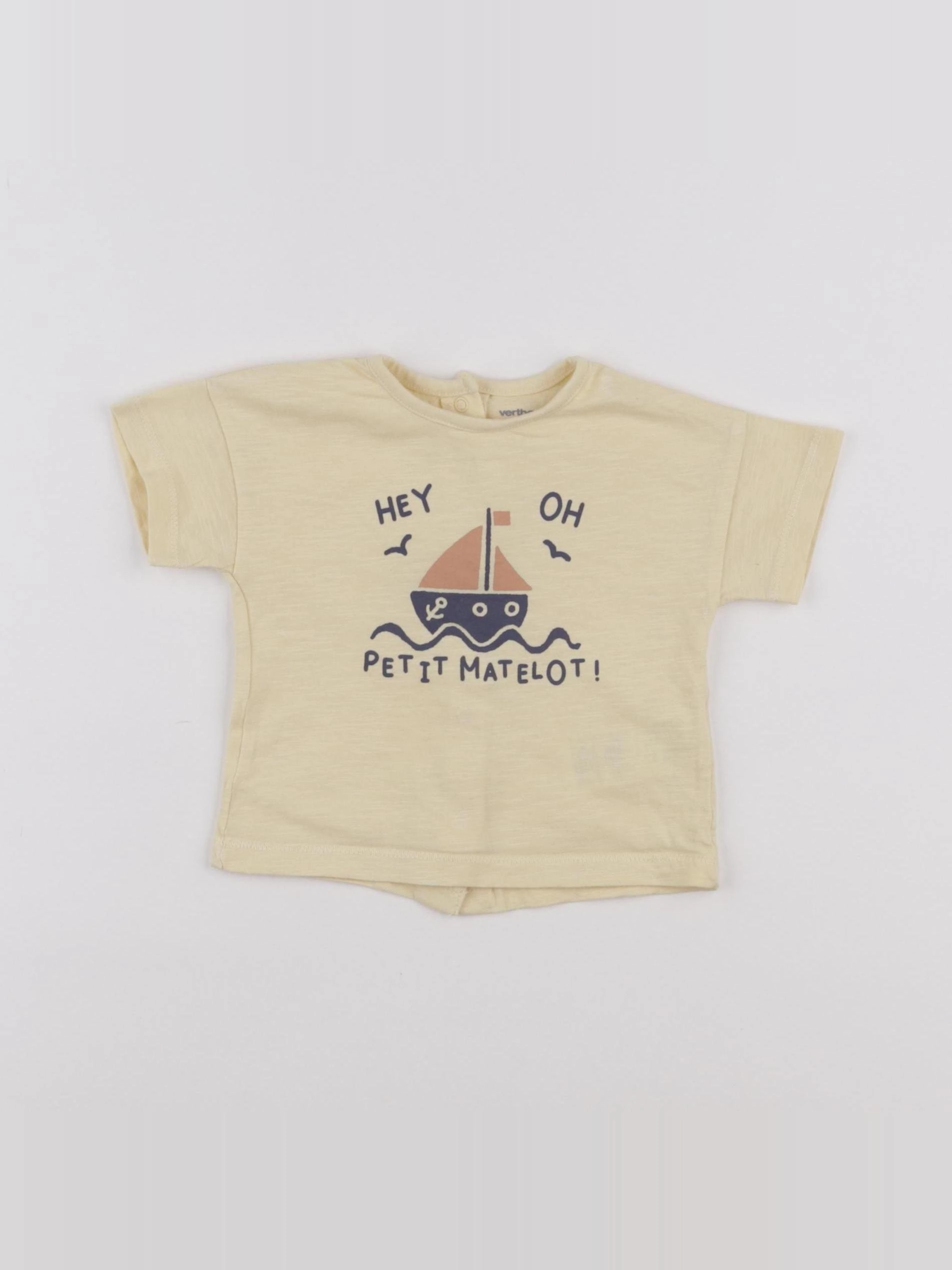 Vertbaudet - tee-shirt jaune - 6 mois
