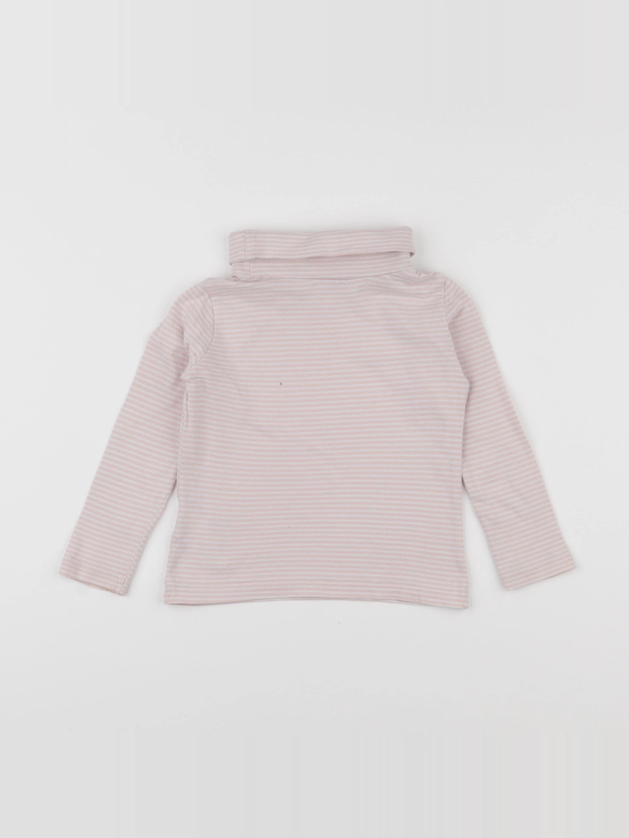 Vertbaudet - sous-pull blanc, rose - 3 ans