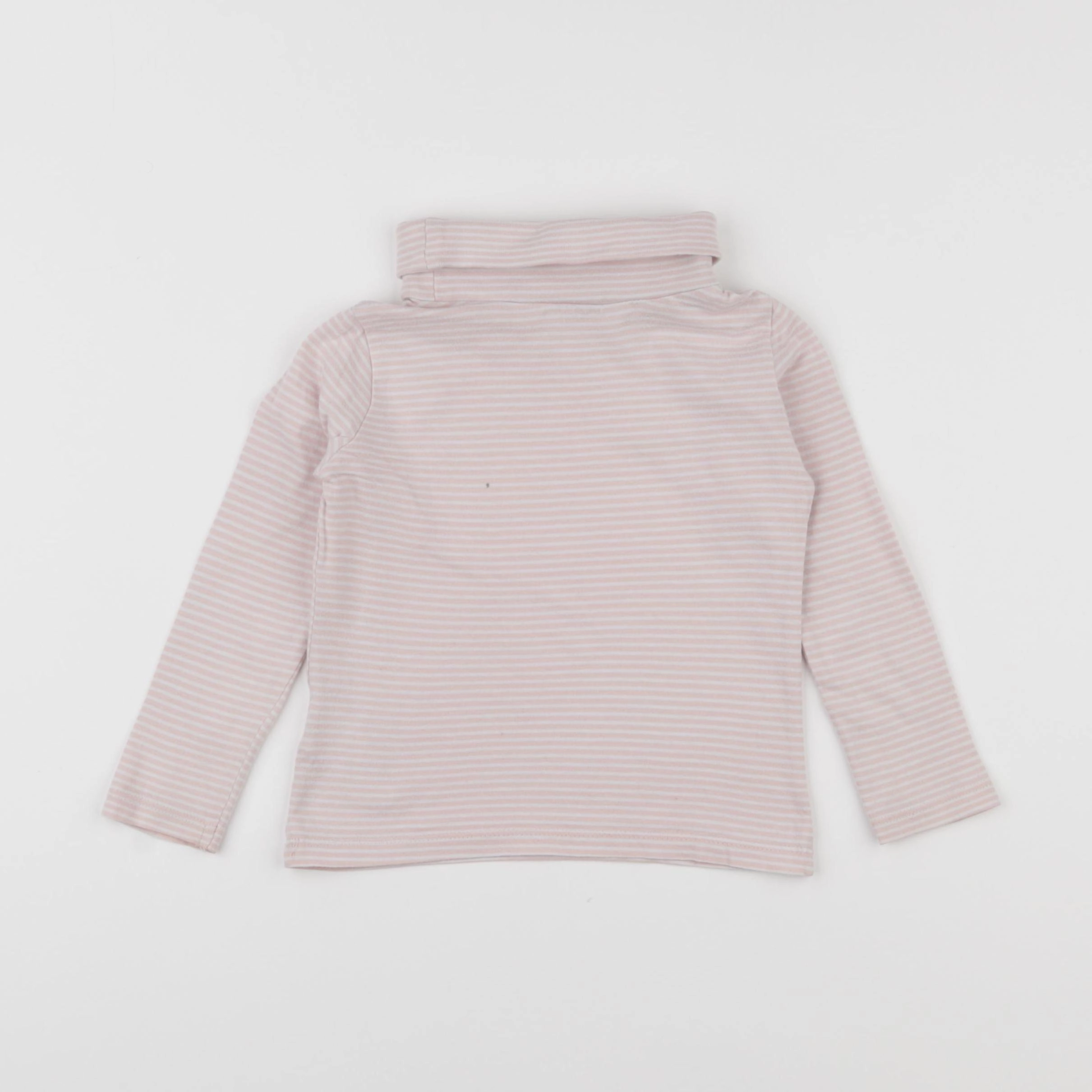 Vertbaudet - sous-pull blanc, rose - 3 ans
