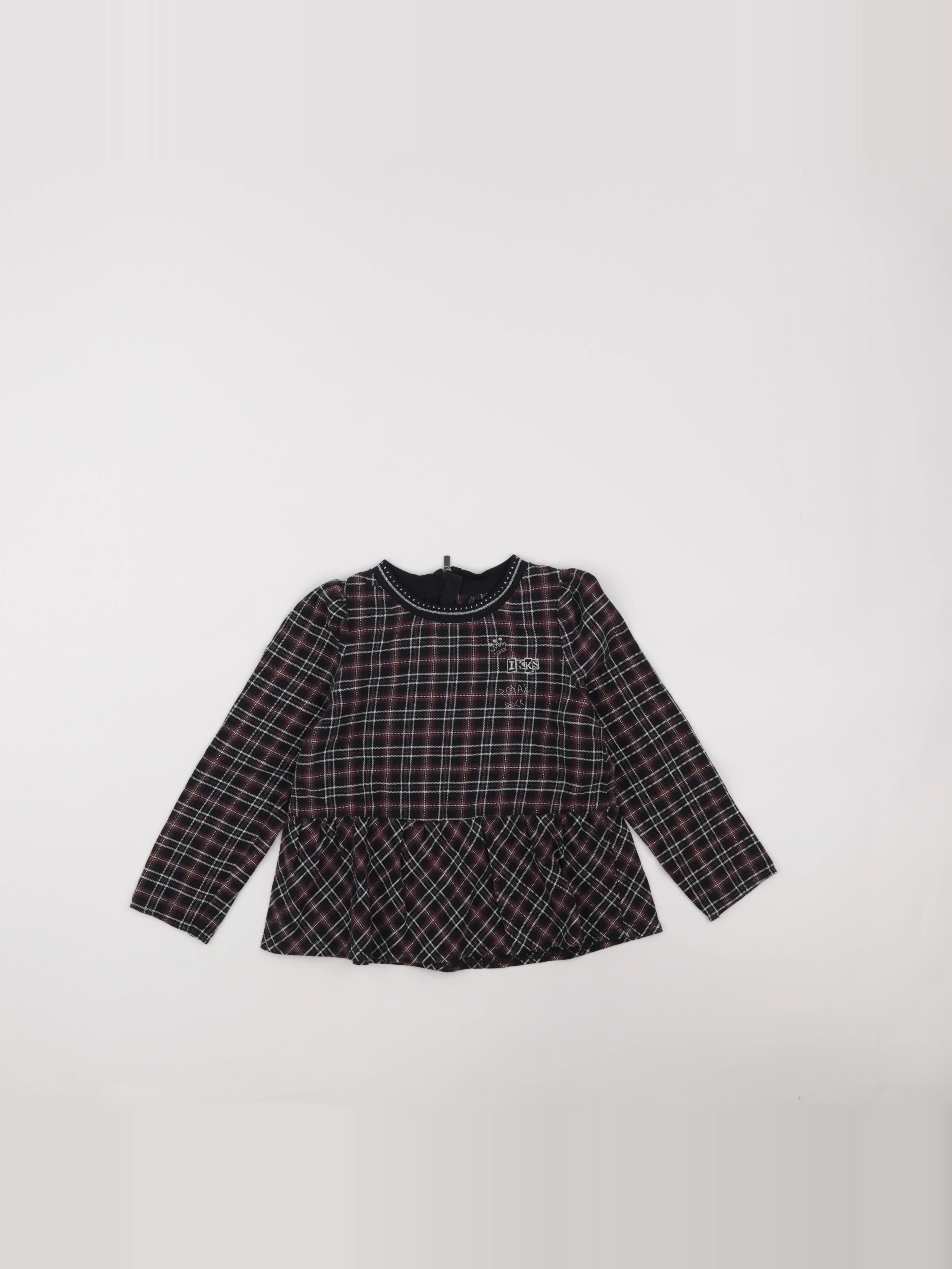 IKKS - blouse noir, rouge - 5 ans