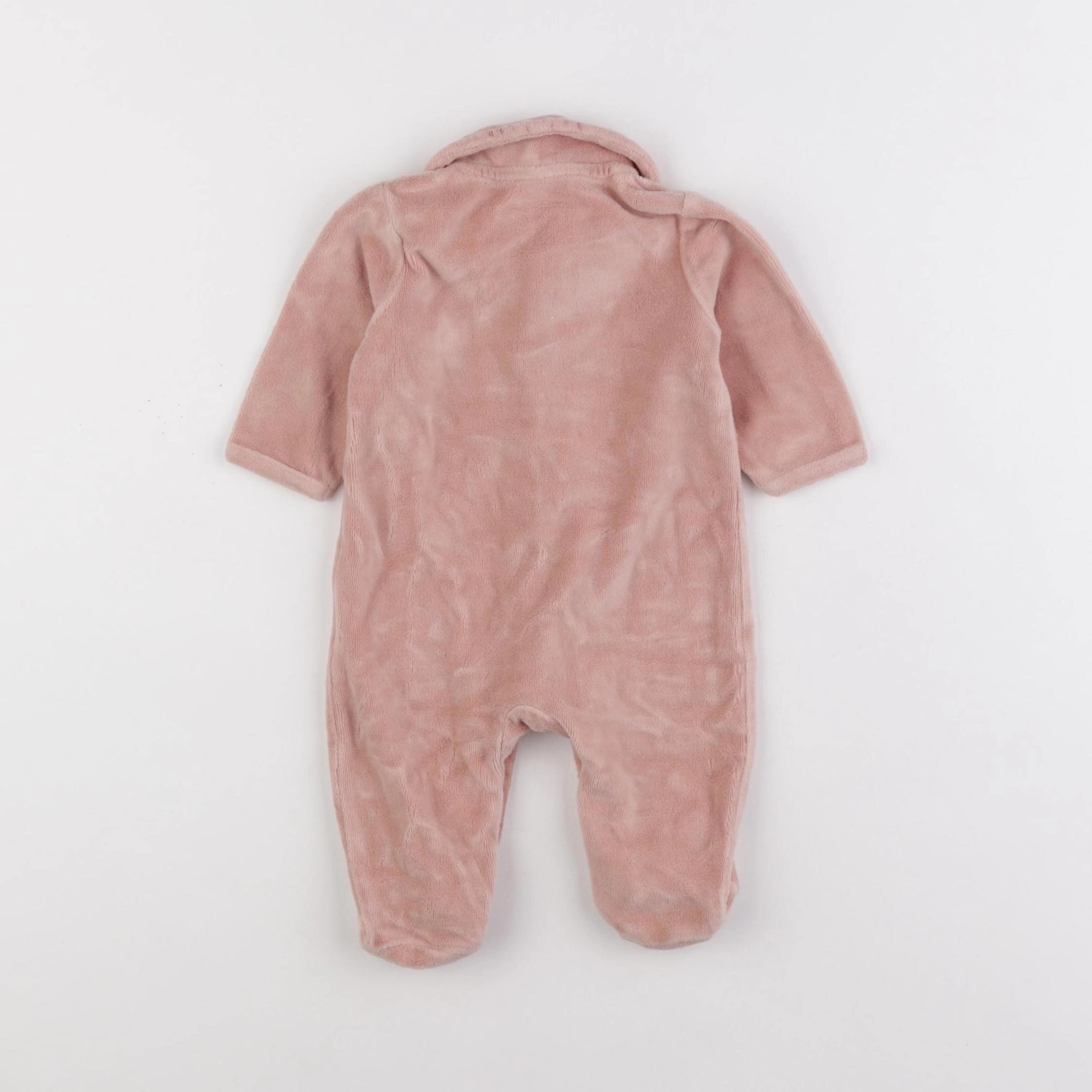 Vertbaudet - pyjama velours rose - 3 mois