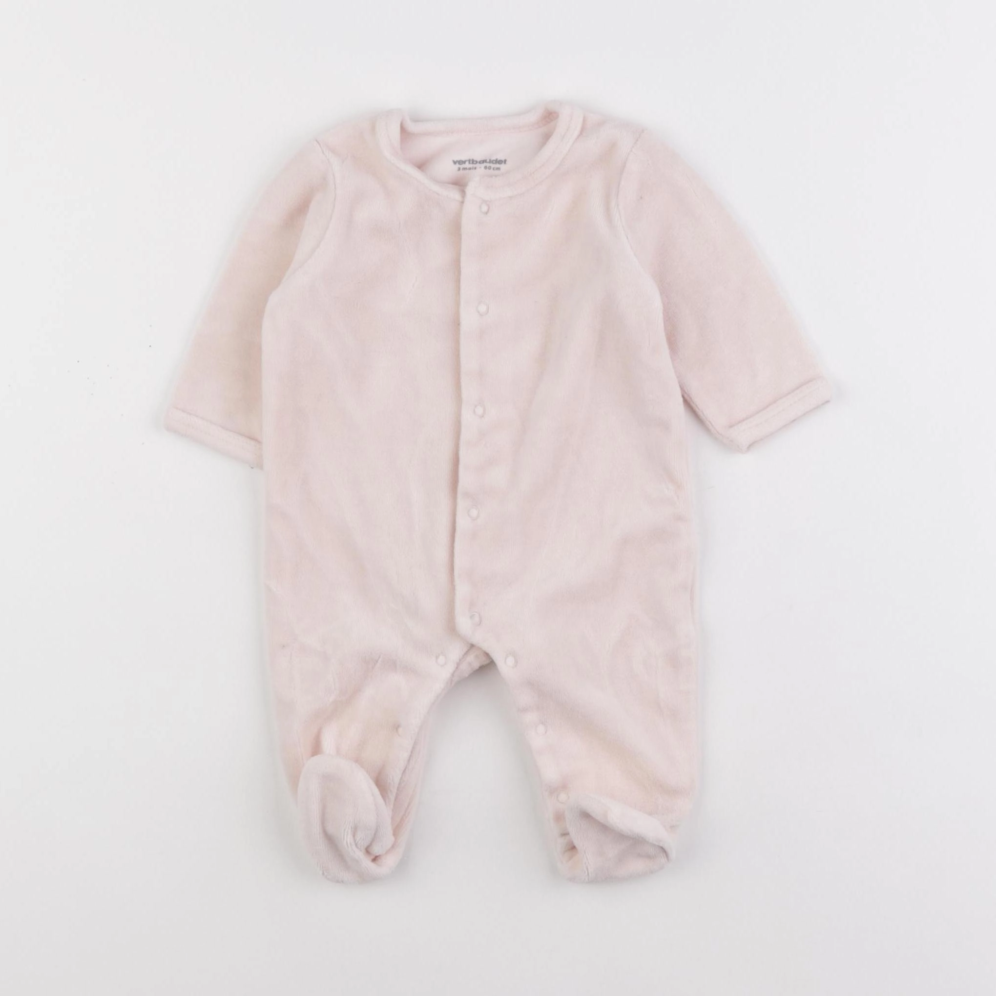 Vertbaudet - pyjama velours rose - 3 mois