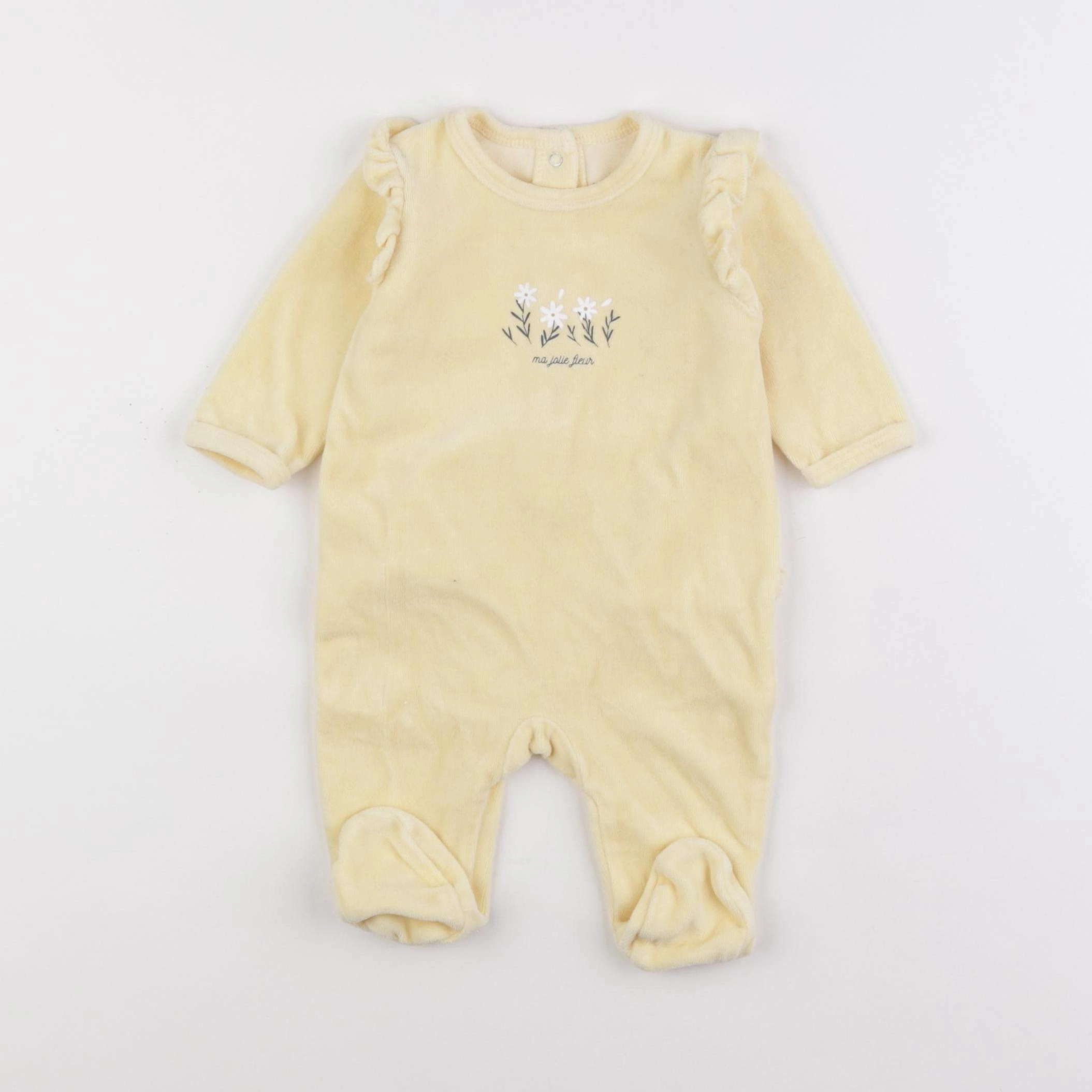 Vertbaudet - pyjama velours jaune - 3 mois