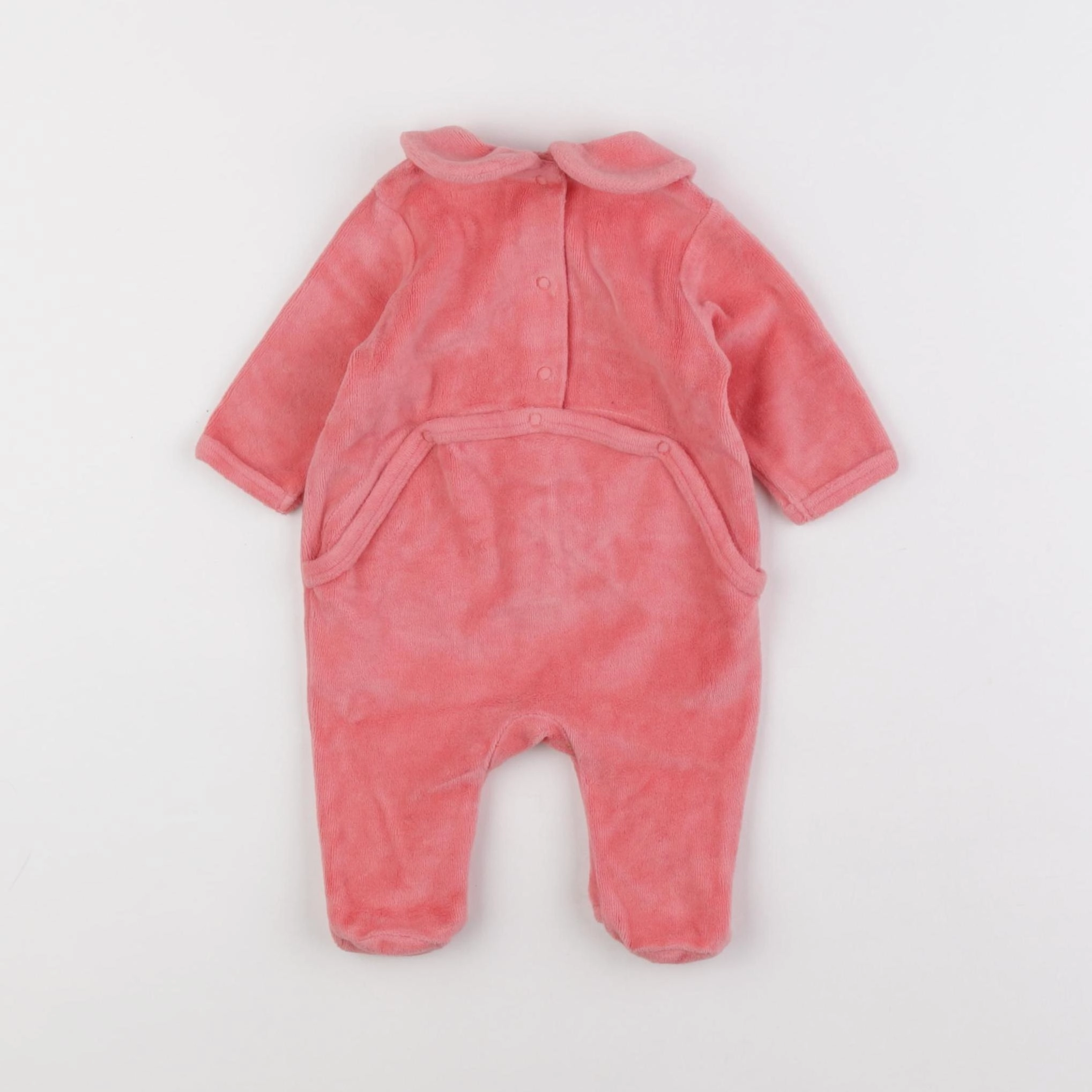 Vertbaudet - pyjama velours rose - 1 mois
