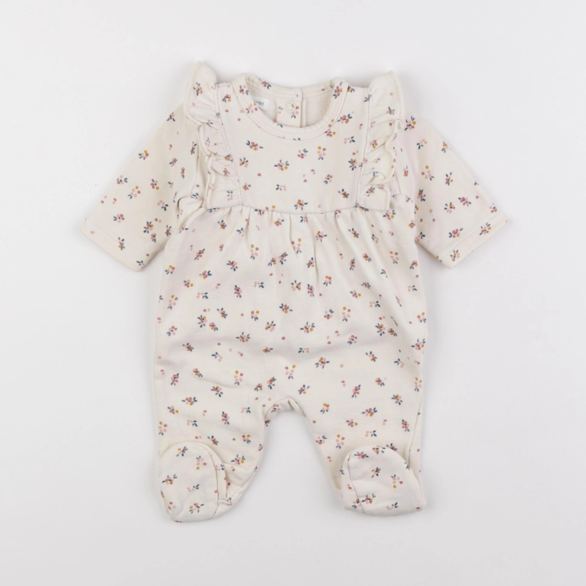 Vertbaudet - pyjama coton beige - 1 mois