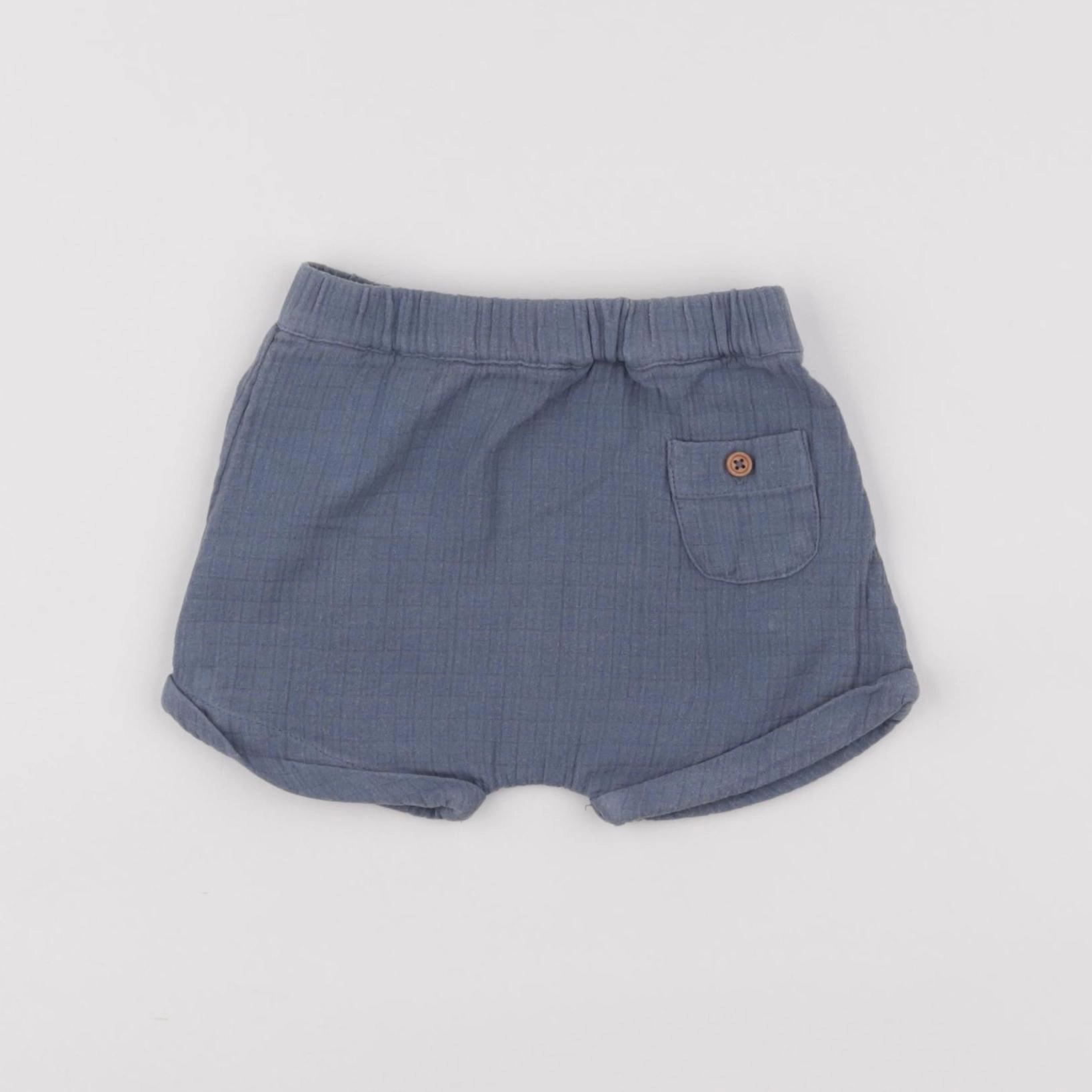 Natalys - short bleu - 3/6 mois