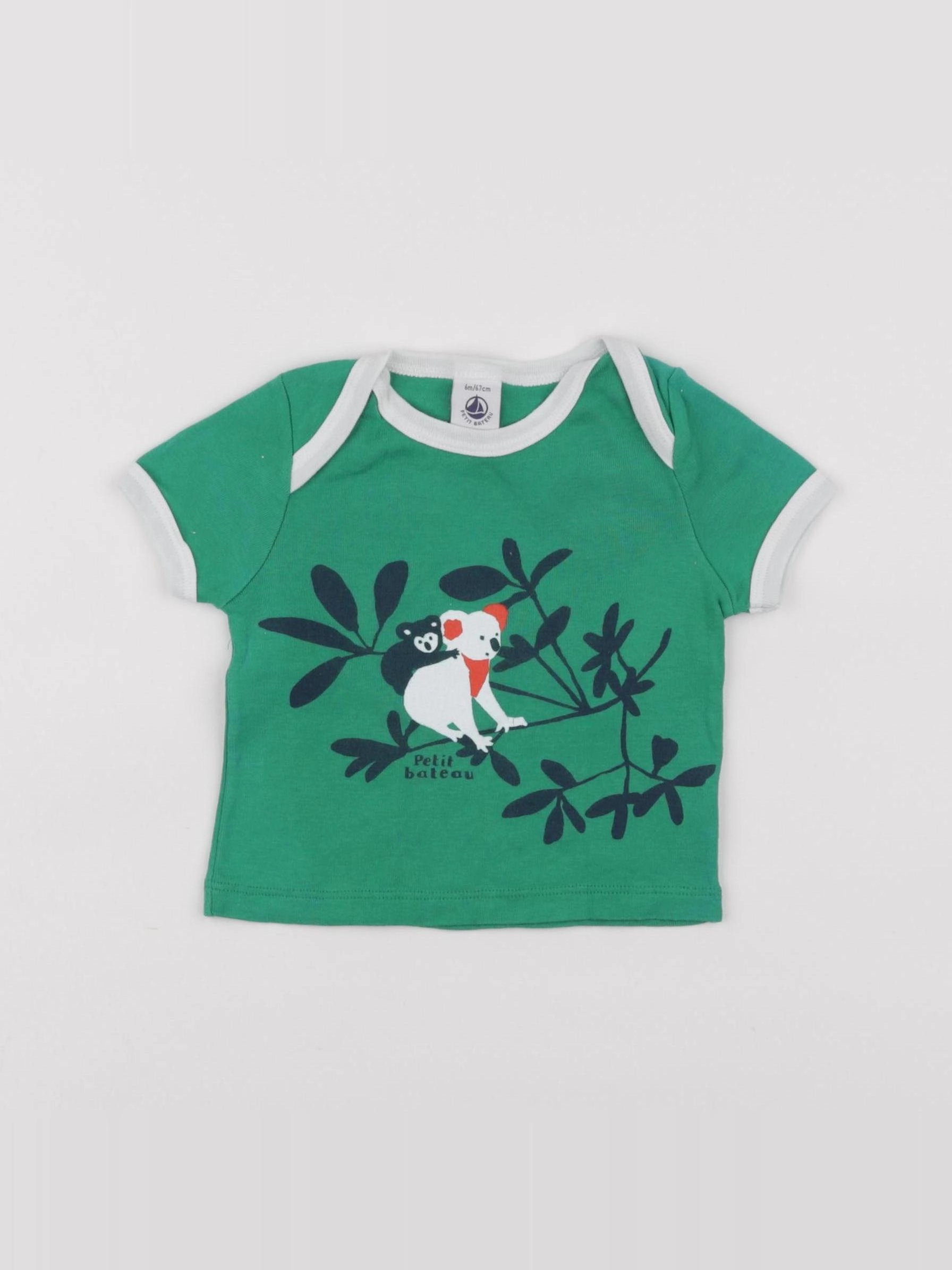 Petit Bateau - tee-shirt vert - 6 mois