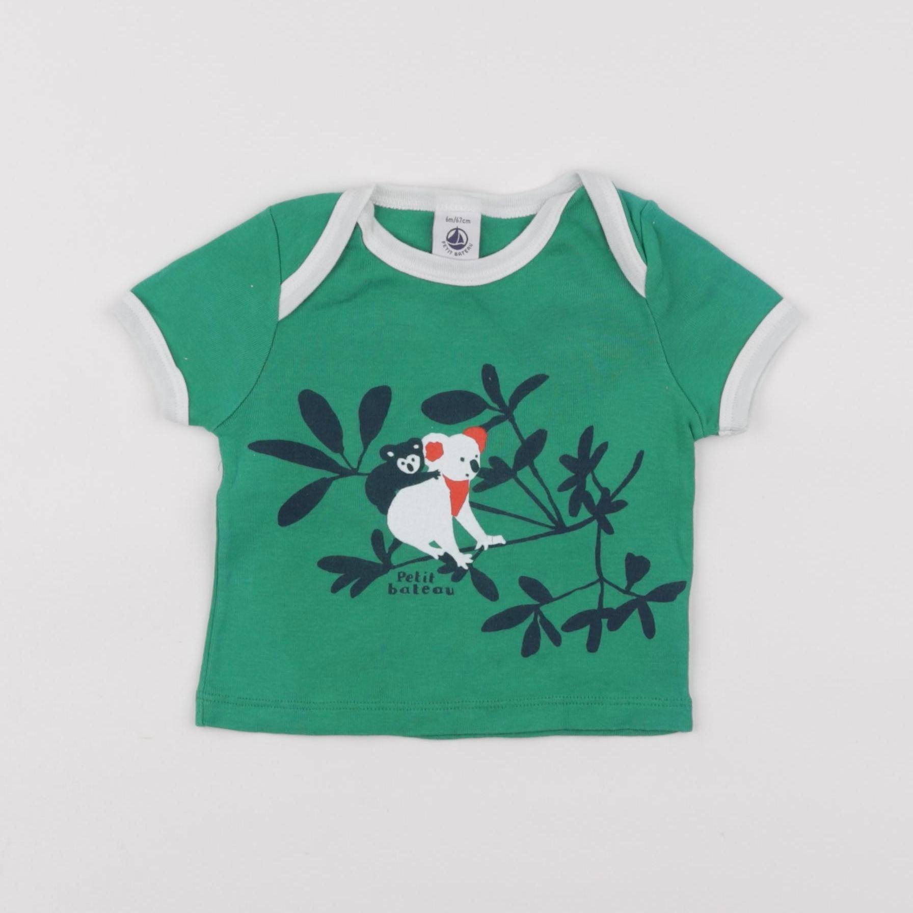 Petit Bateau - tee-shirt vert - 6 mois