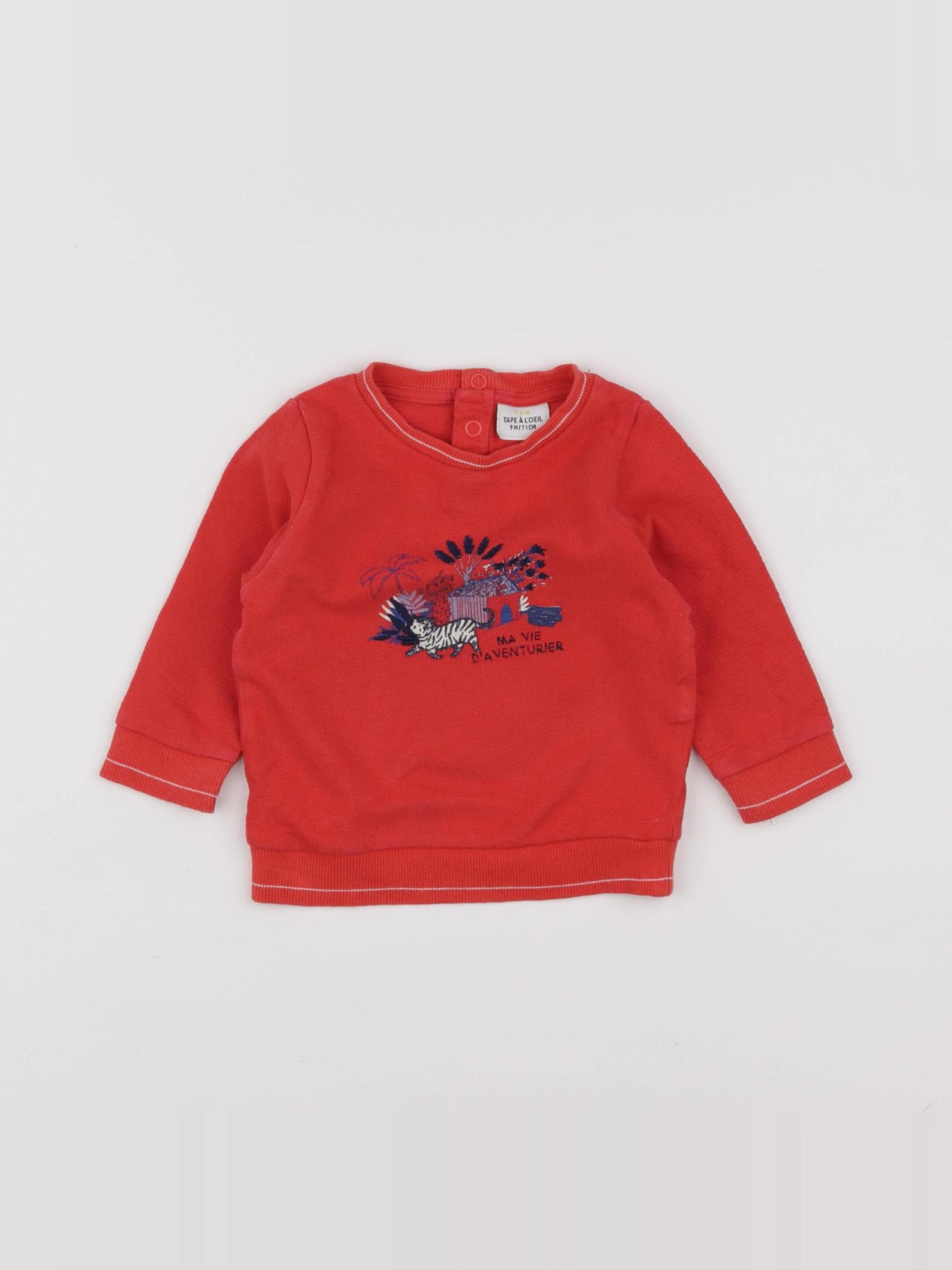 Tape à l'oeil - sweat rouge - 9 mois