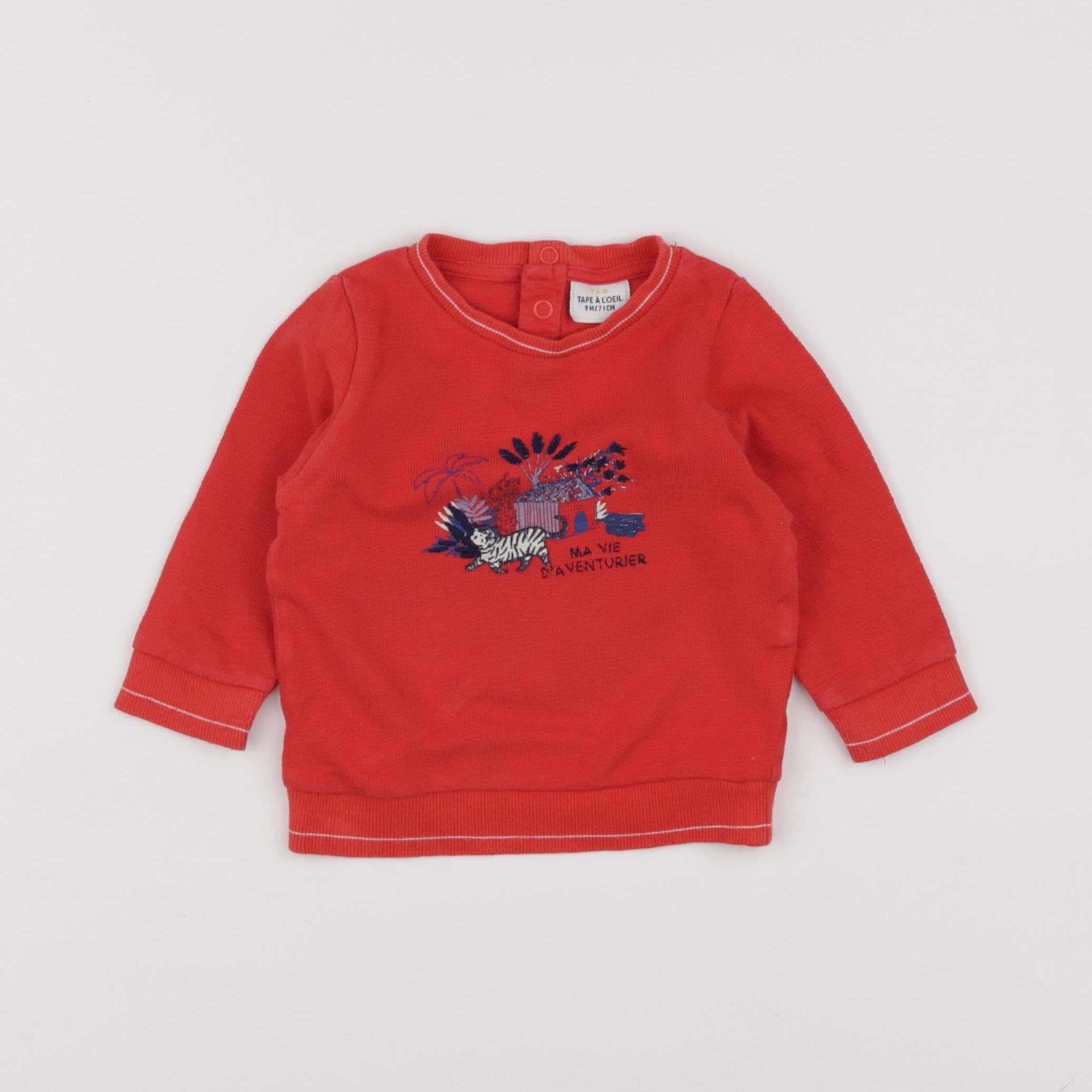 Tape à l'oeil - sweat rouge - 9 mois