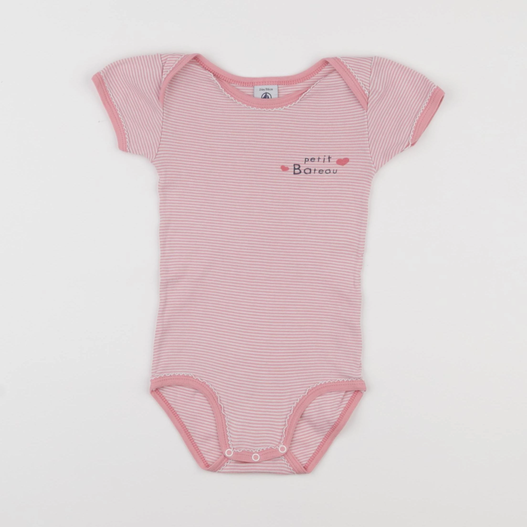 Petit Bateau - body rose - 24 mois