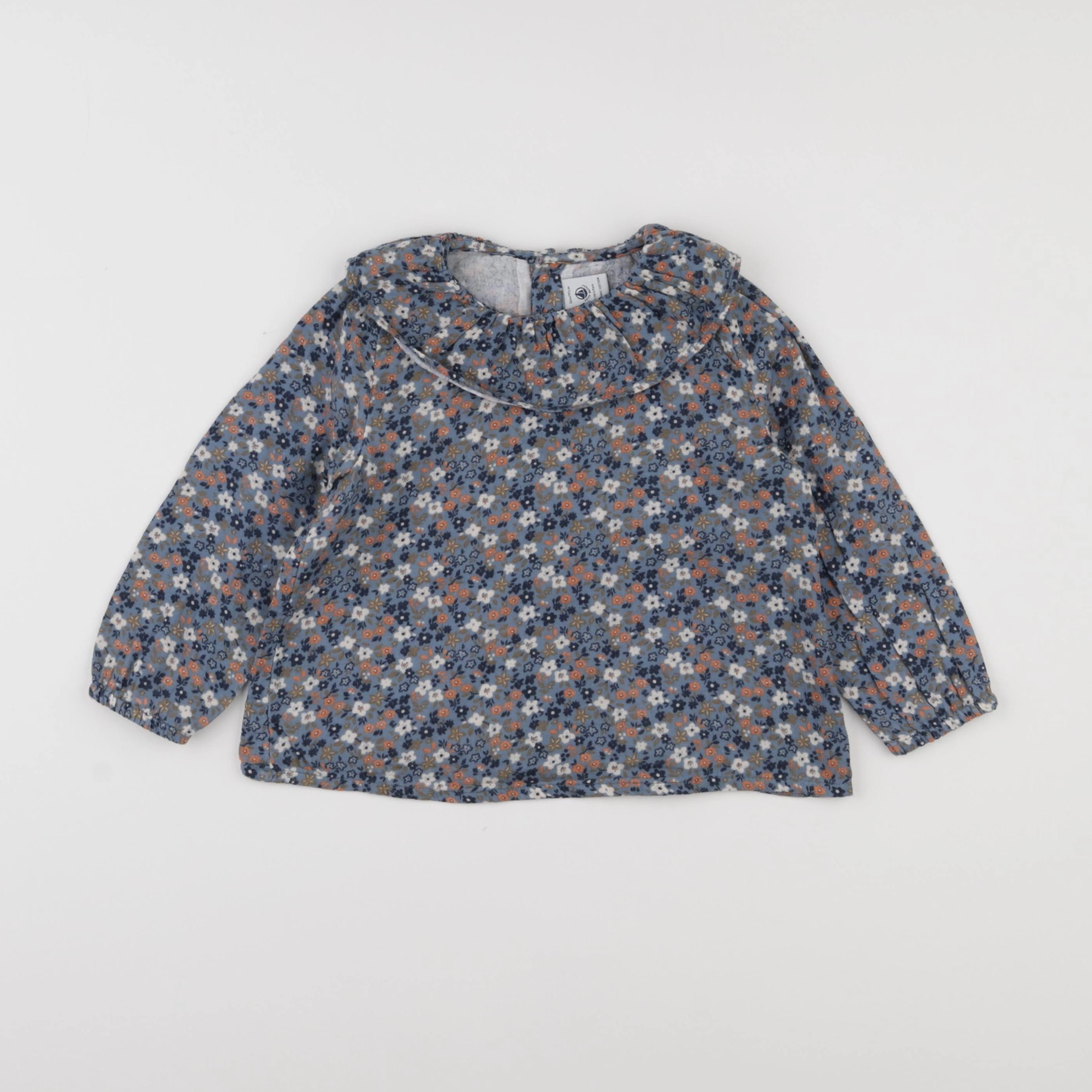 Petit Bateau - blouse bleu - 36 mois