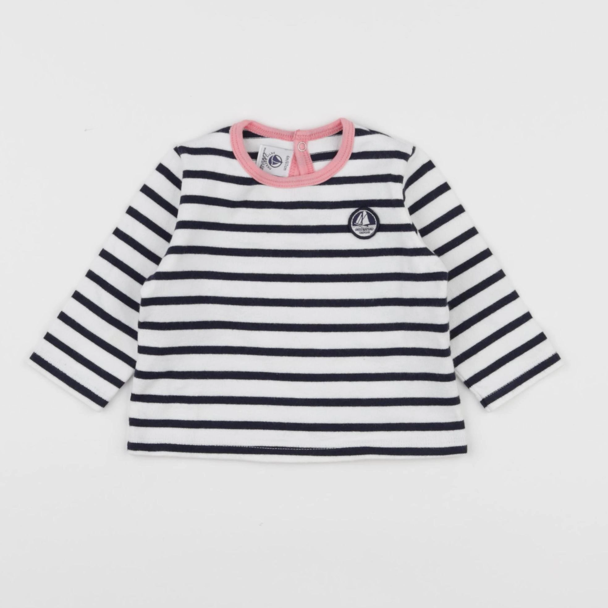 Petit Bateau - sweat blanc - 6 mois