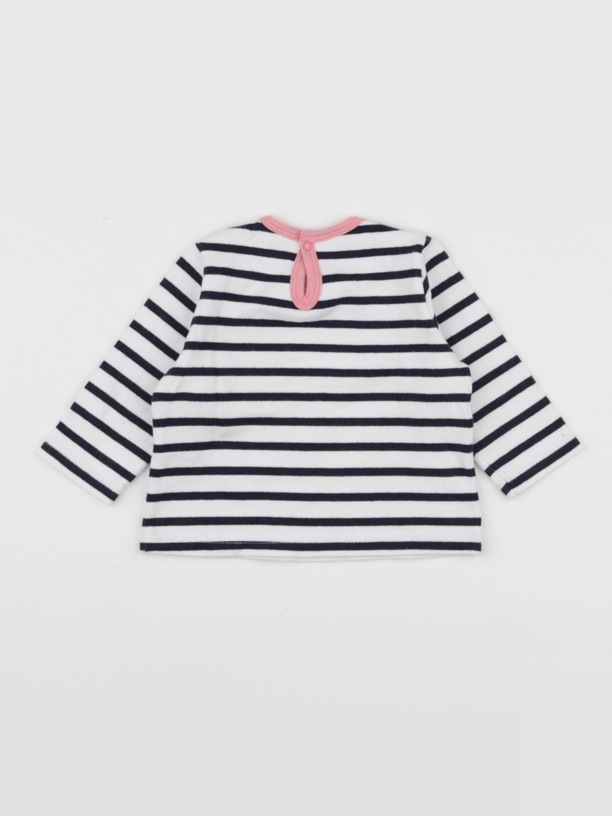 Petit Bateau - sweat blanc - 6 mois