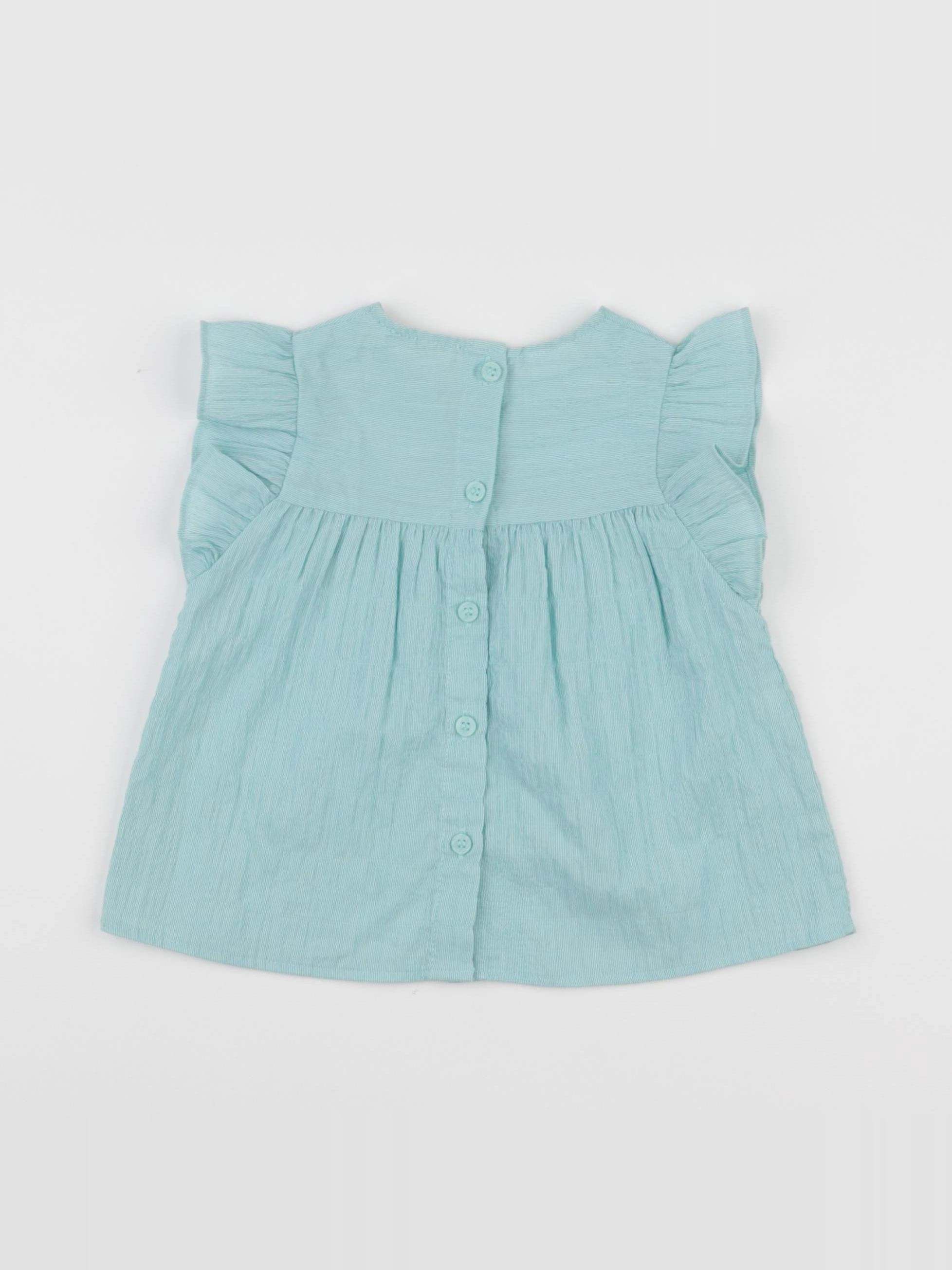 Mango - blouse bleu - 12/18 mois