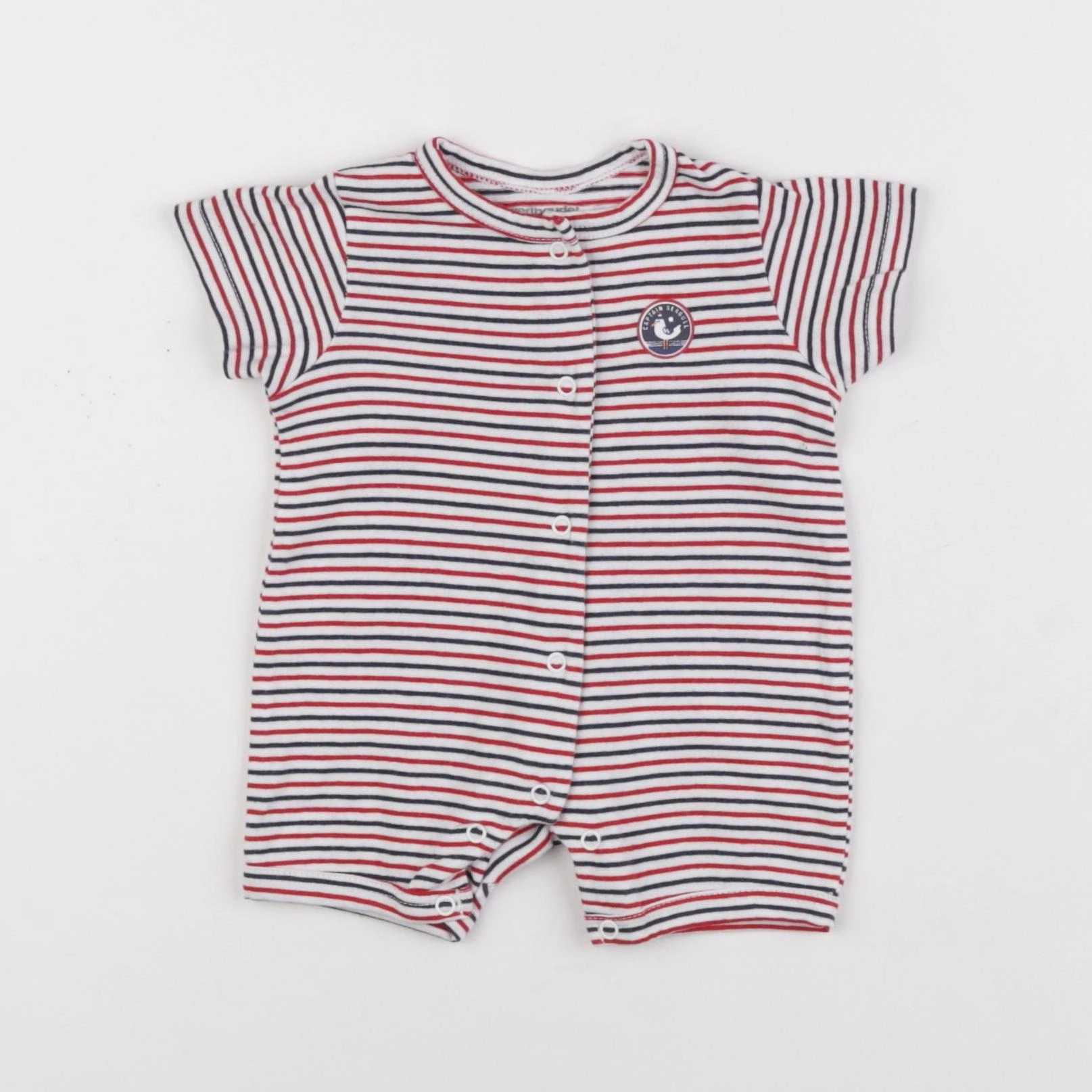 Vertbaudet - combinaison coton rouge - 1 mois