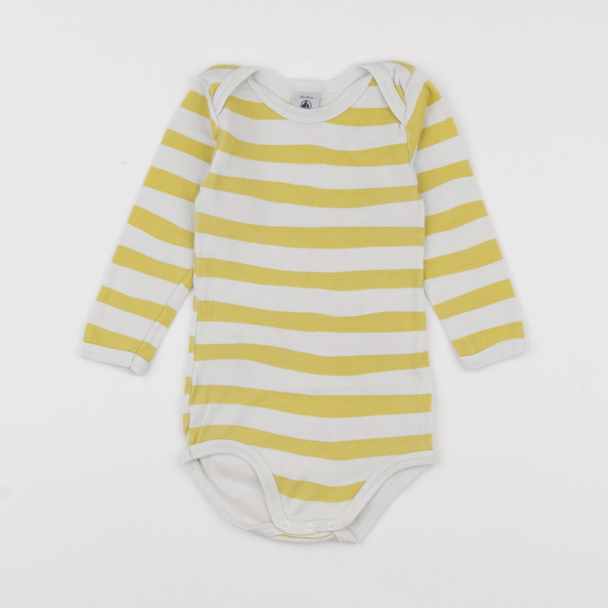 Petit Bateau - body blanc, jaune - 18 mois