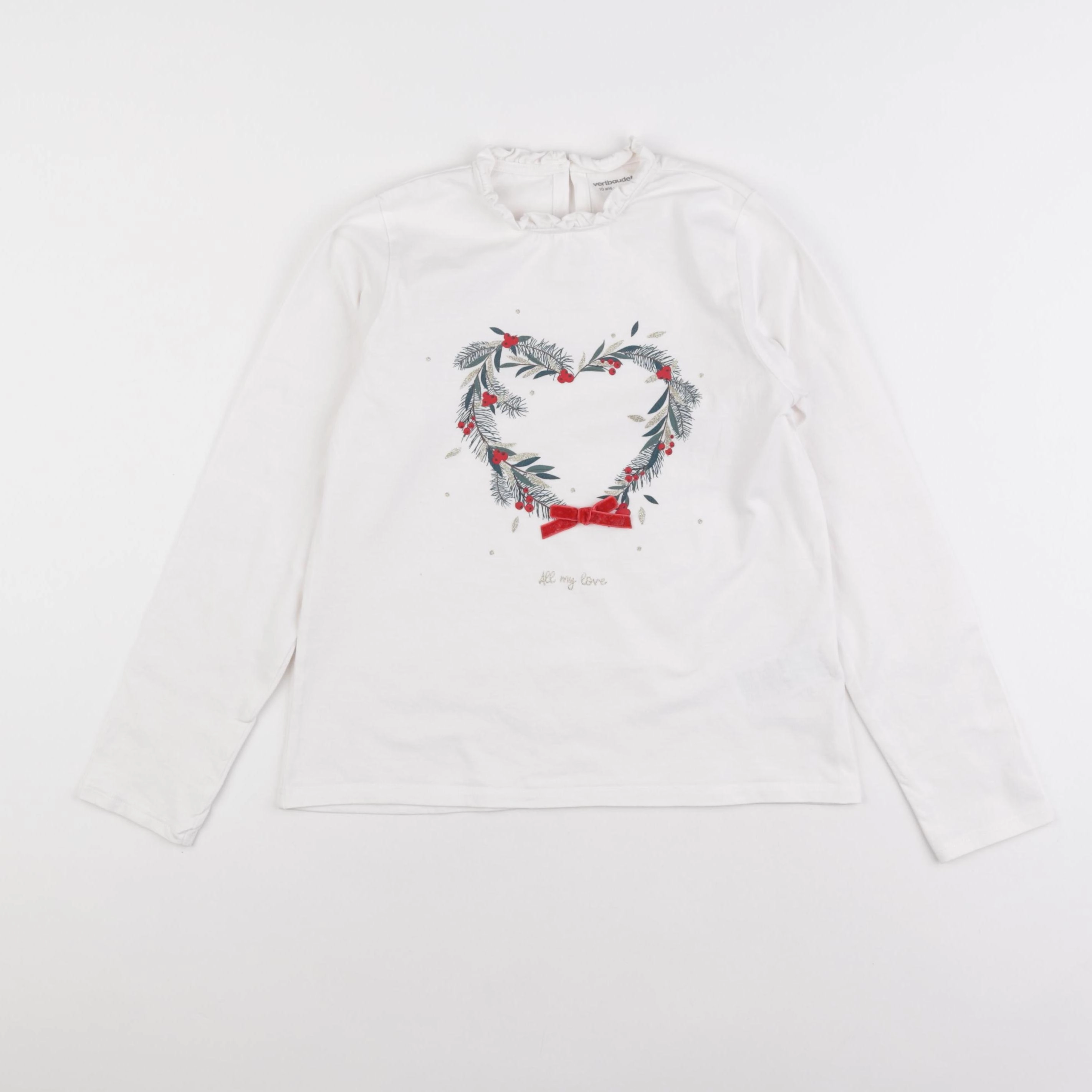 Vertbaudet - tee-shirt blanc - 10 ans
