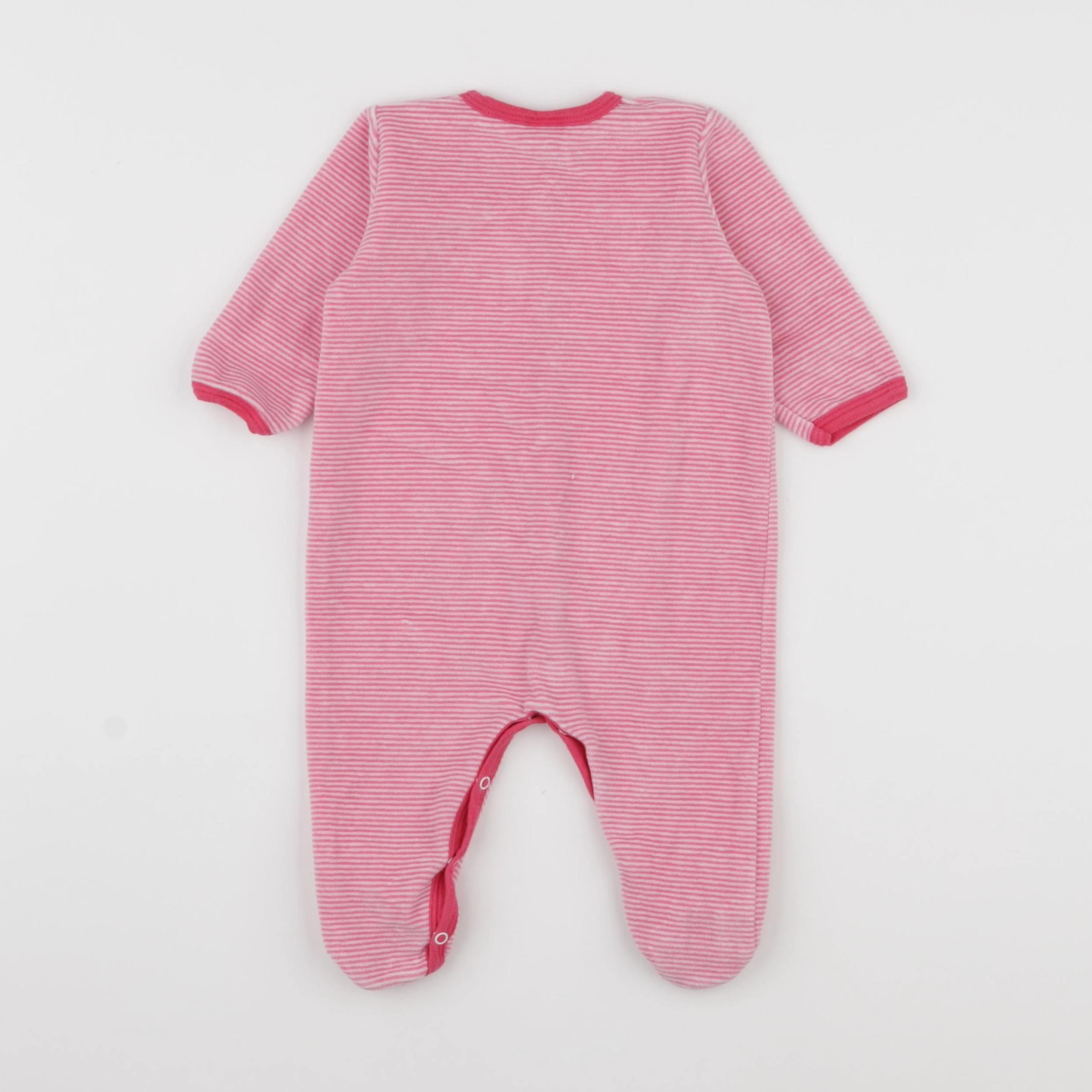 Petit Bateau - pyjama velours rose - 6 mois
