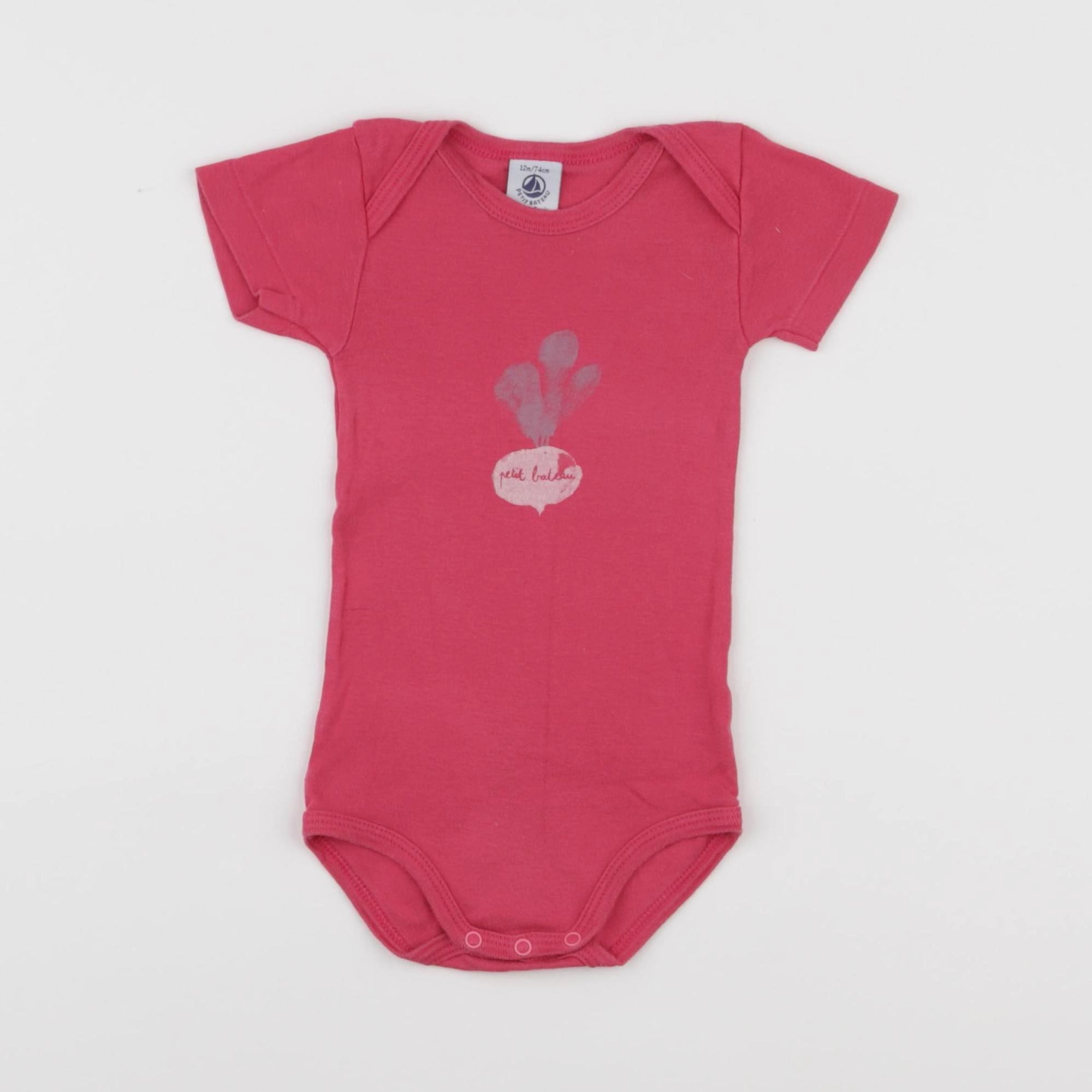 Petit Bateau - body rose - 12 mois