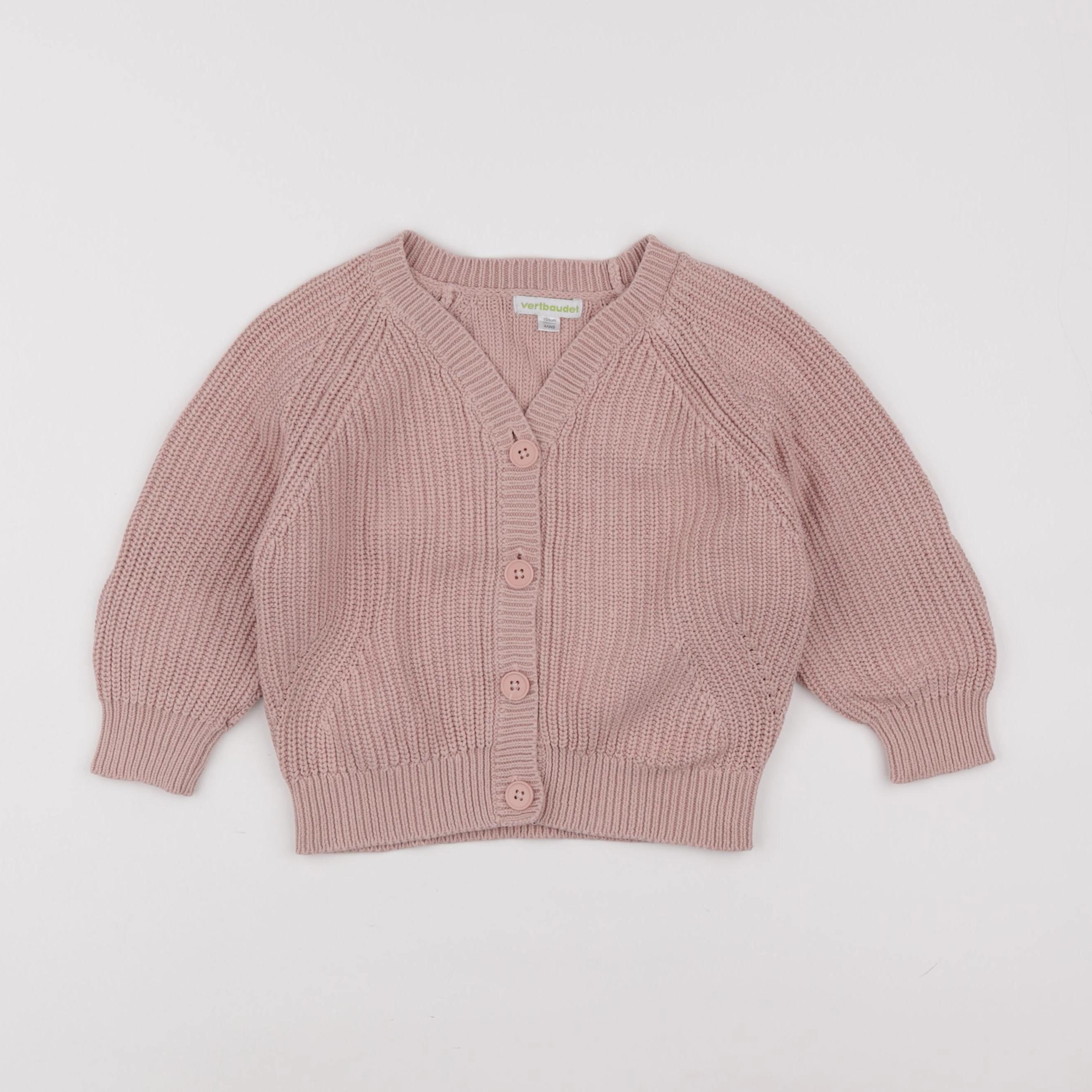 Vertbaudet - gilet rose - 4 ans