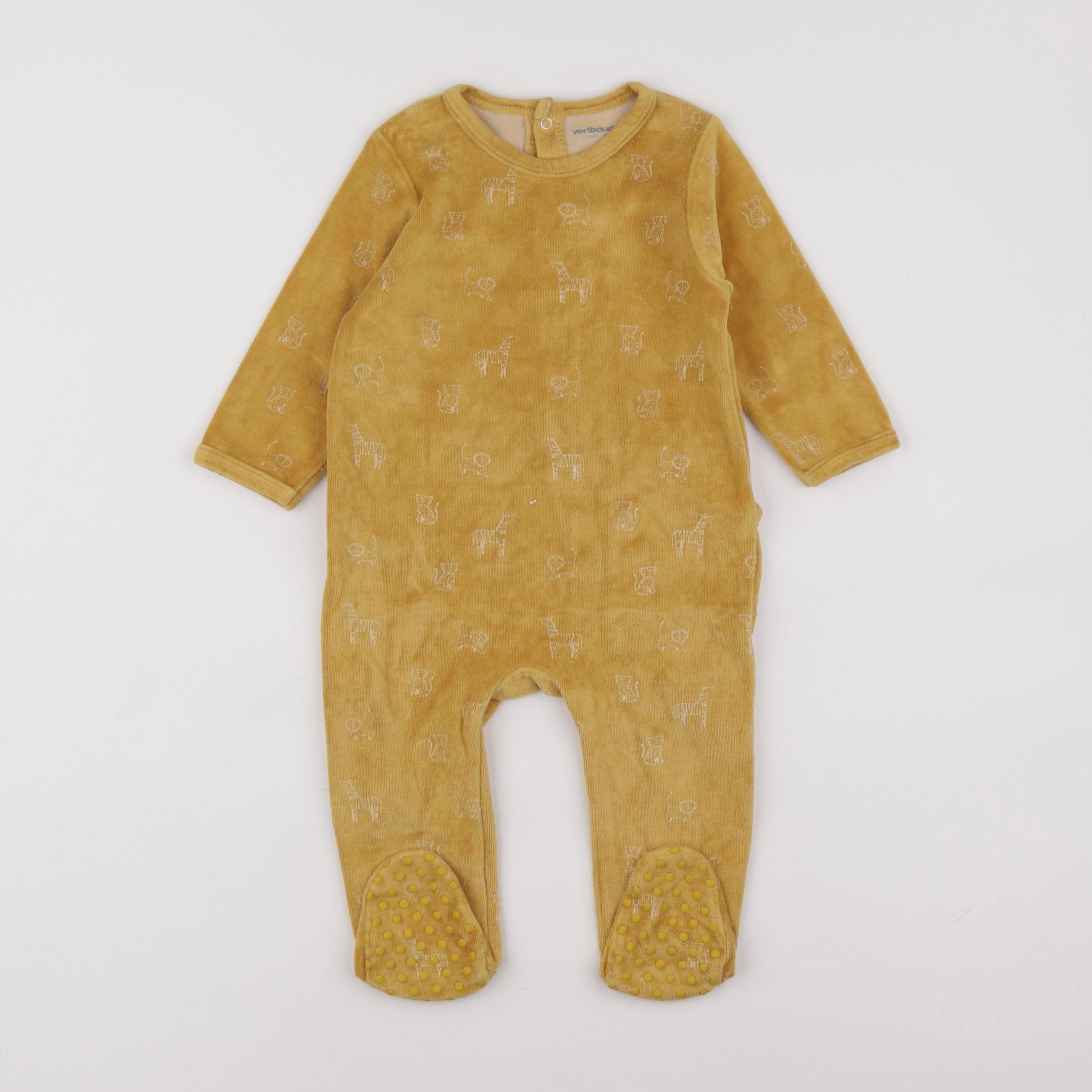 Vertbaudet - pyjama velours jaune - 12 mois