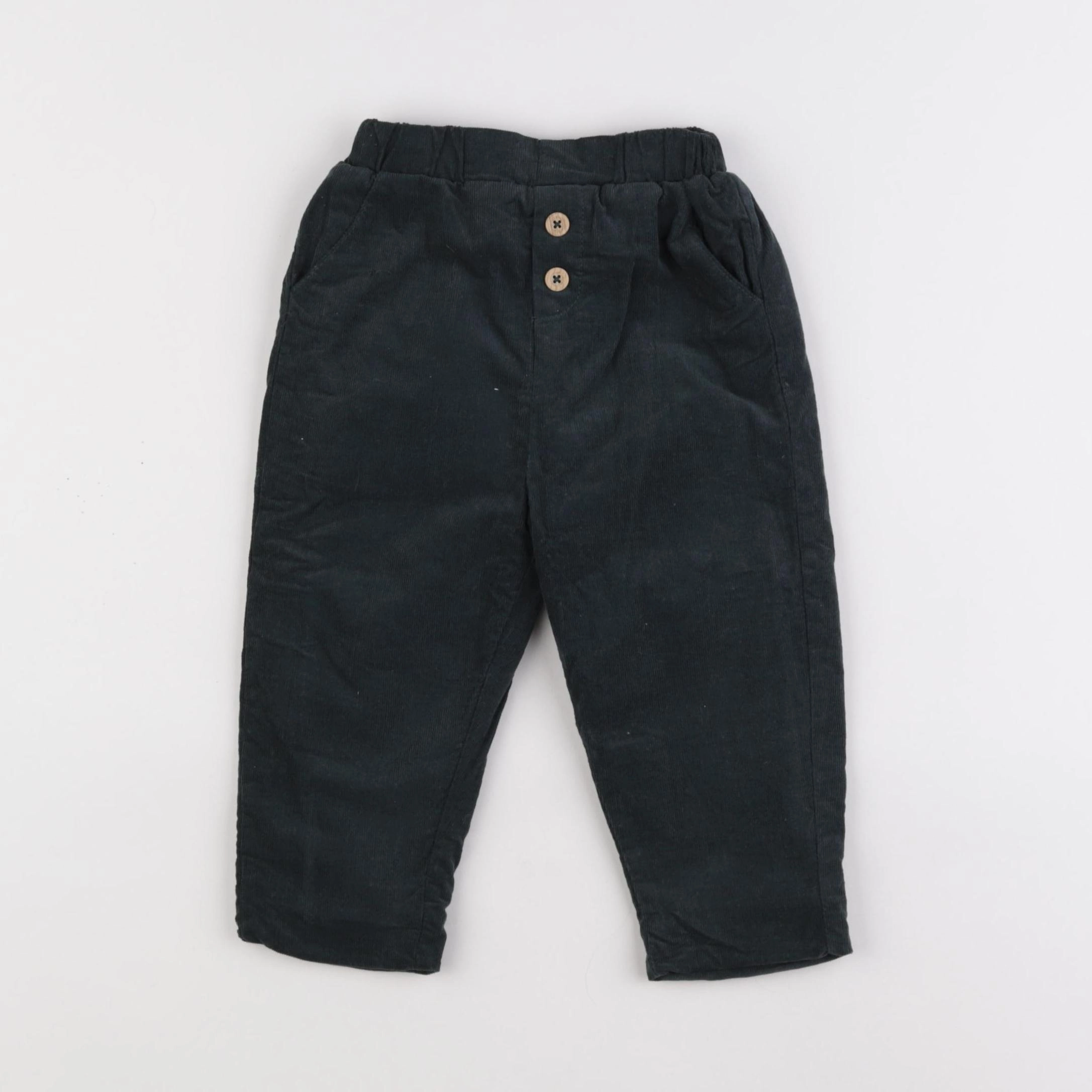 Vertbaudet - pantalon doublé vert - 18 mois