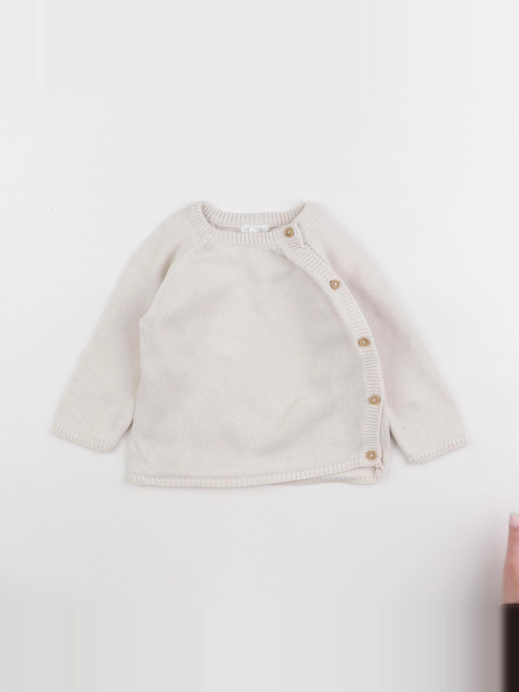 Vertbaudet - pull beige - 12 mois
