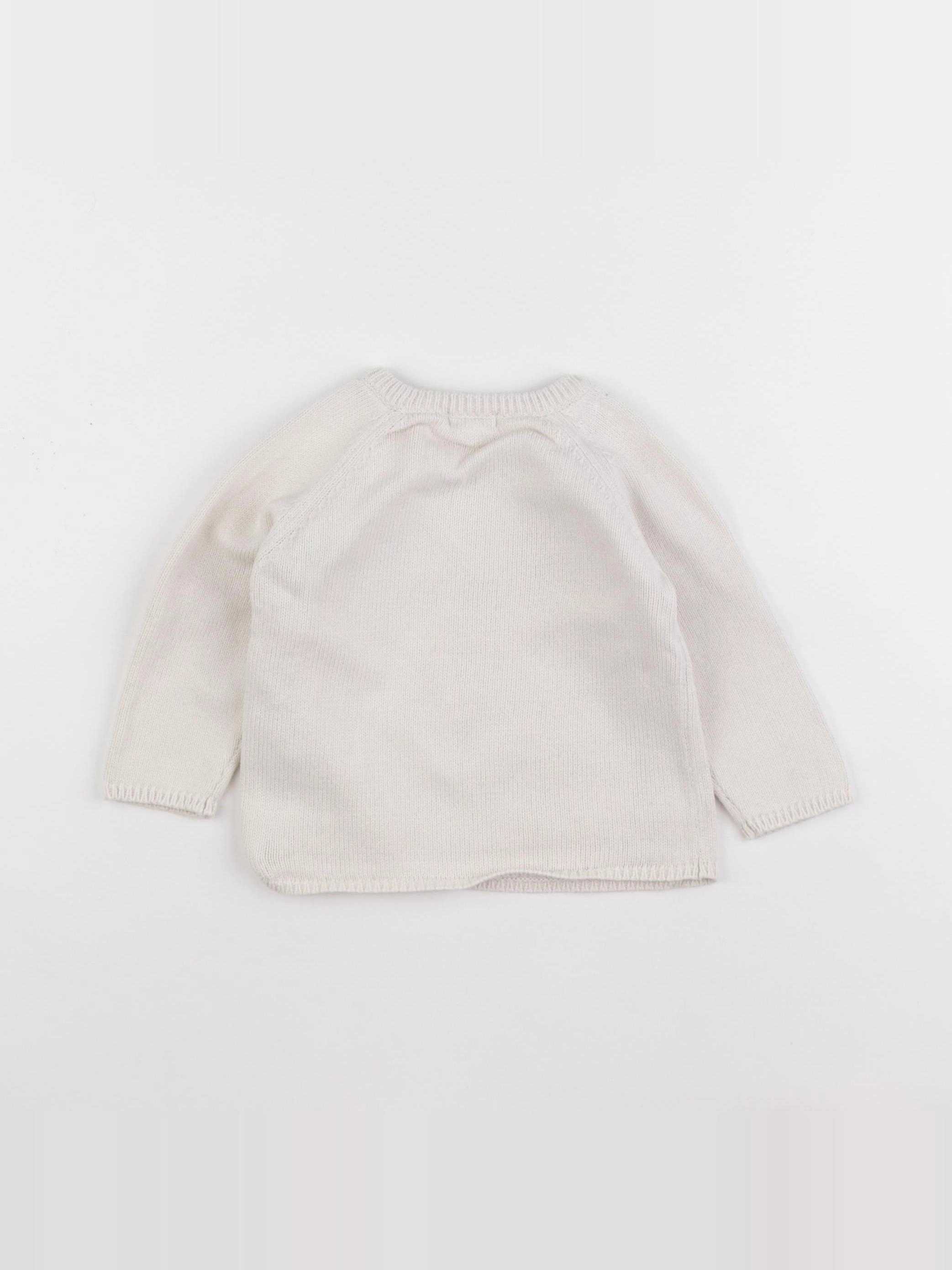 Vertbaudet - pull beige - 12 mois