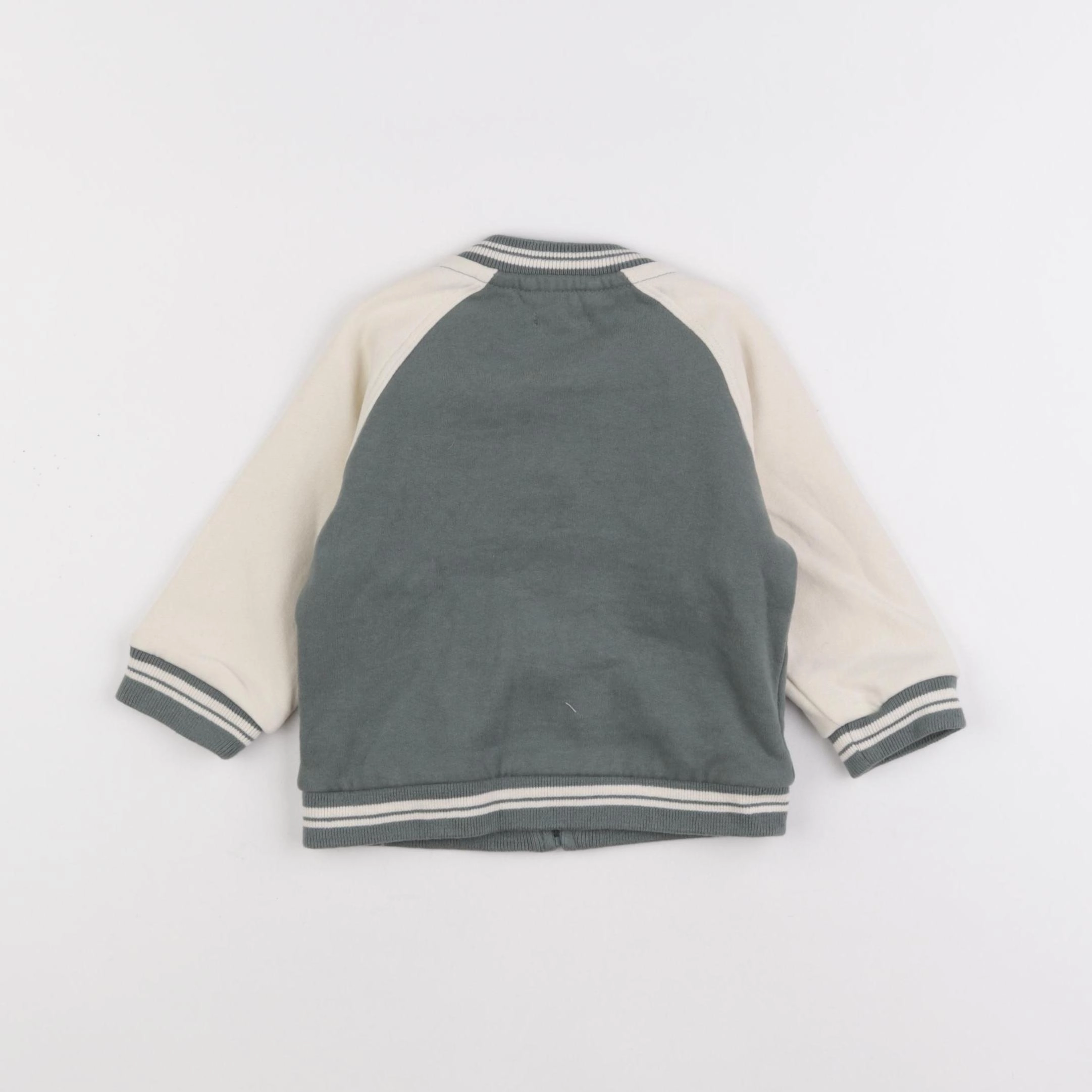 Vertbaudet - sweat blanc, vert - 12 mois