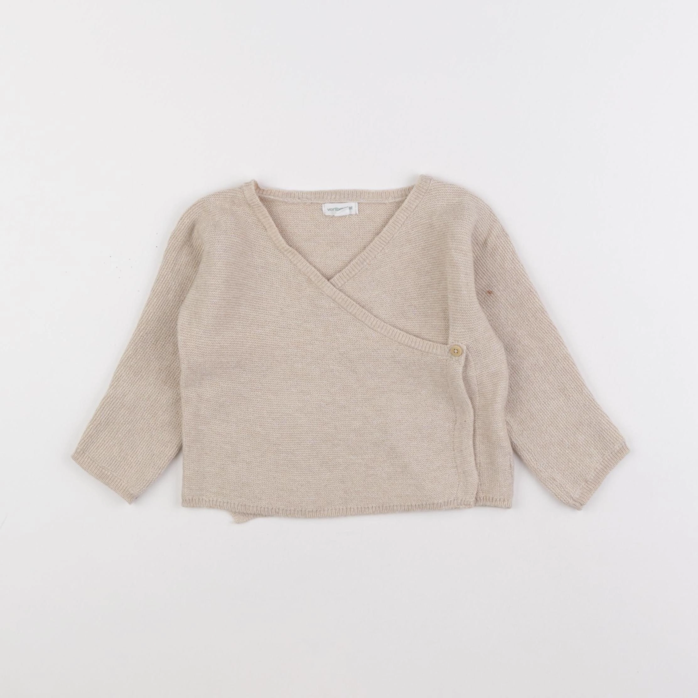 Vertbaudet - gilet beige - 12 mois