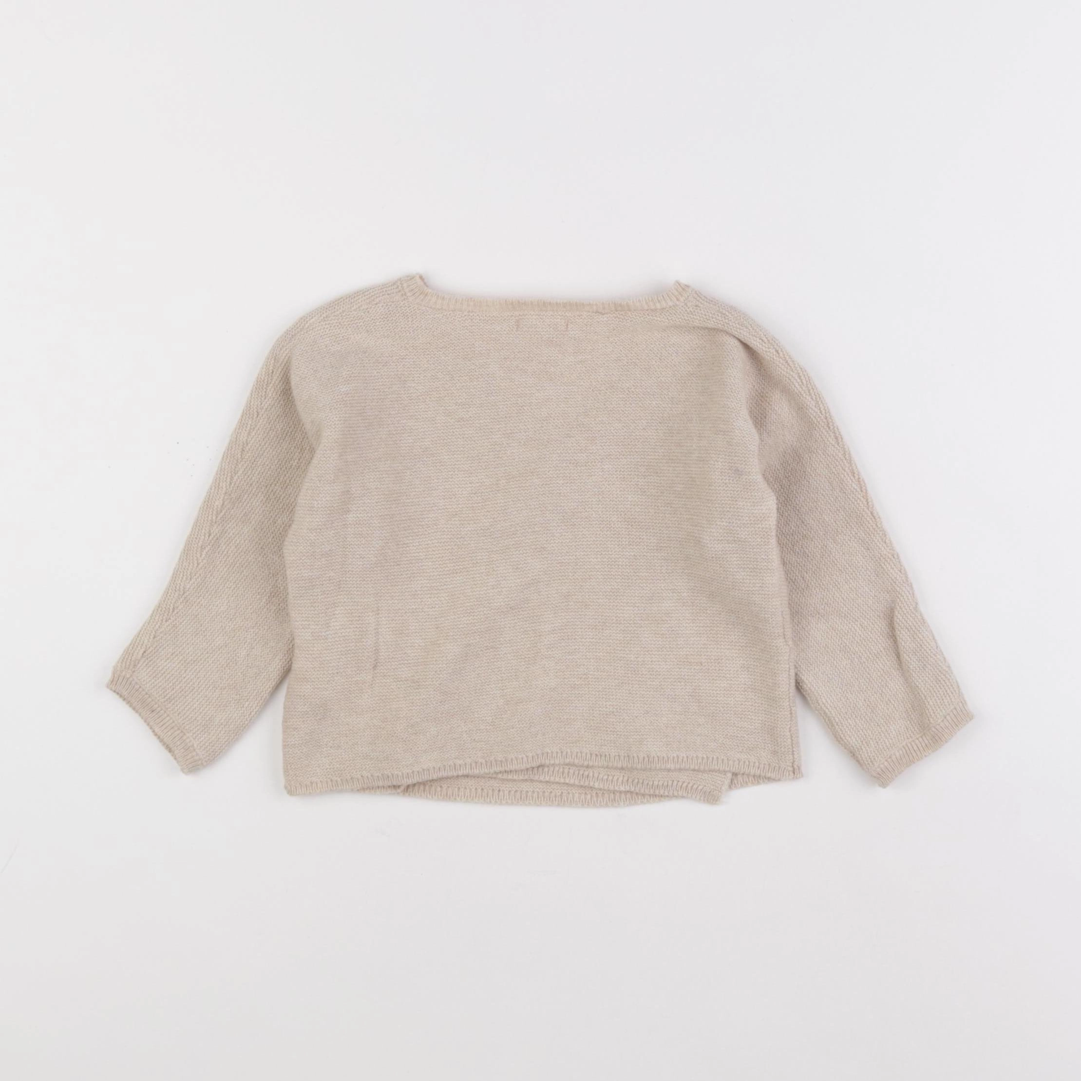 Vertbaudet - gilet beige - 12 mois