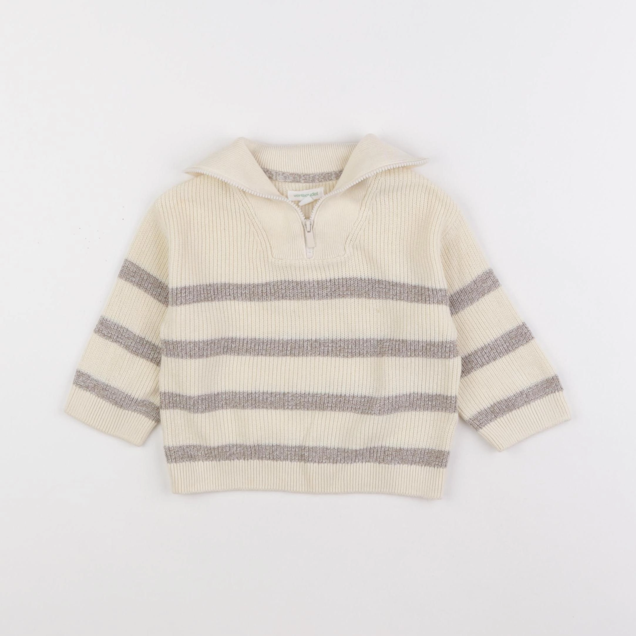 Vertbaudet - pull beige - 12 mois
