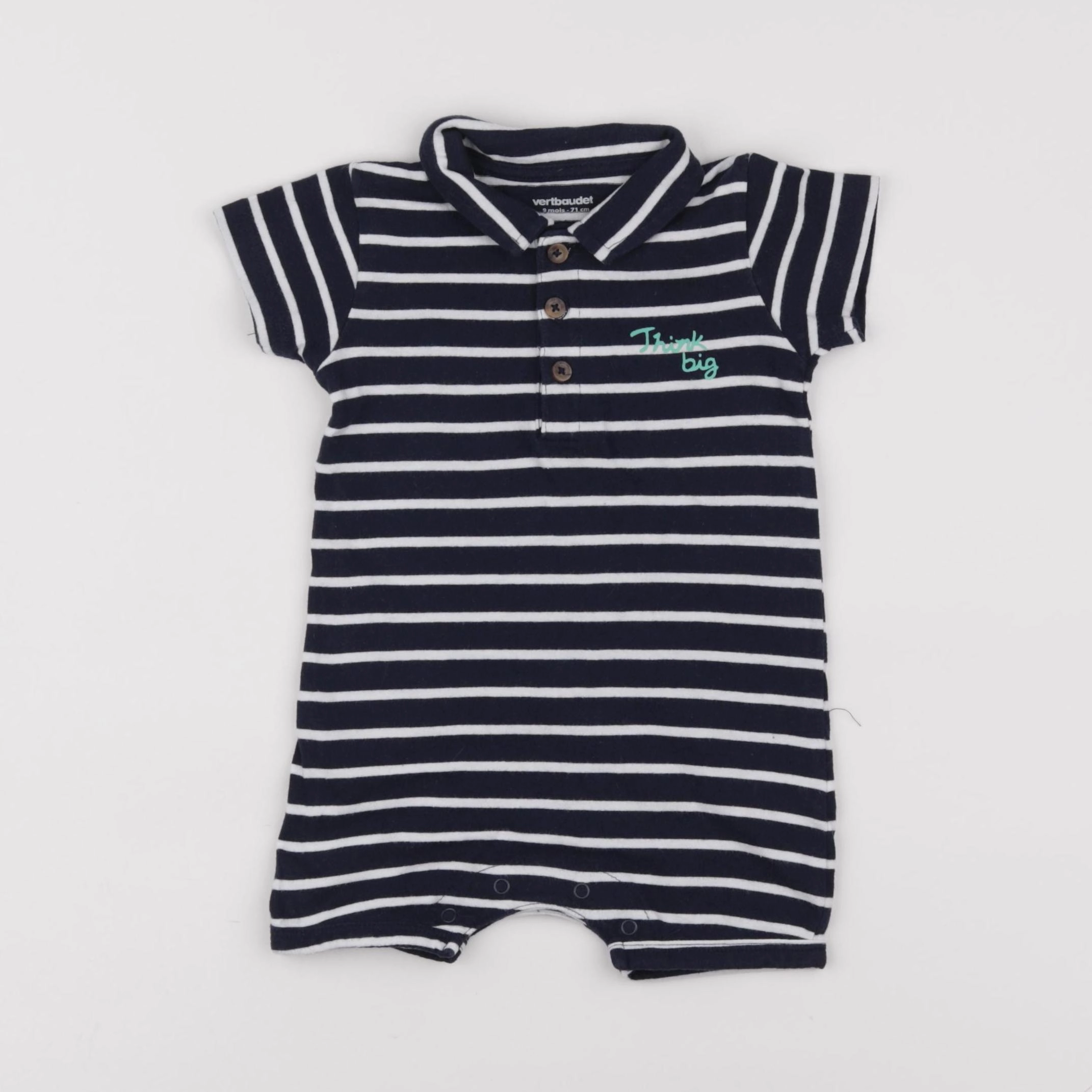 Vertbaudet - combinaison bleu - 9 mois