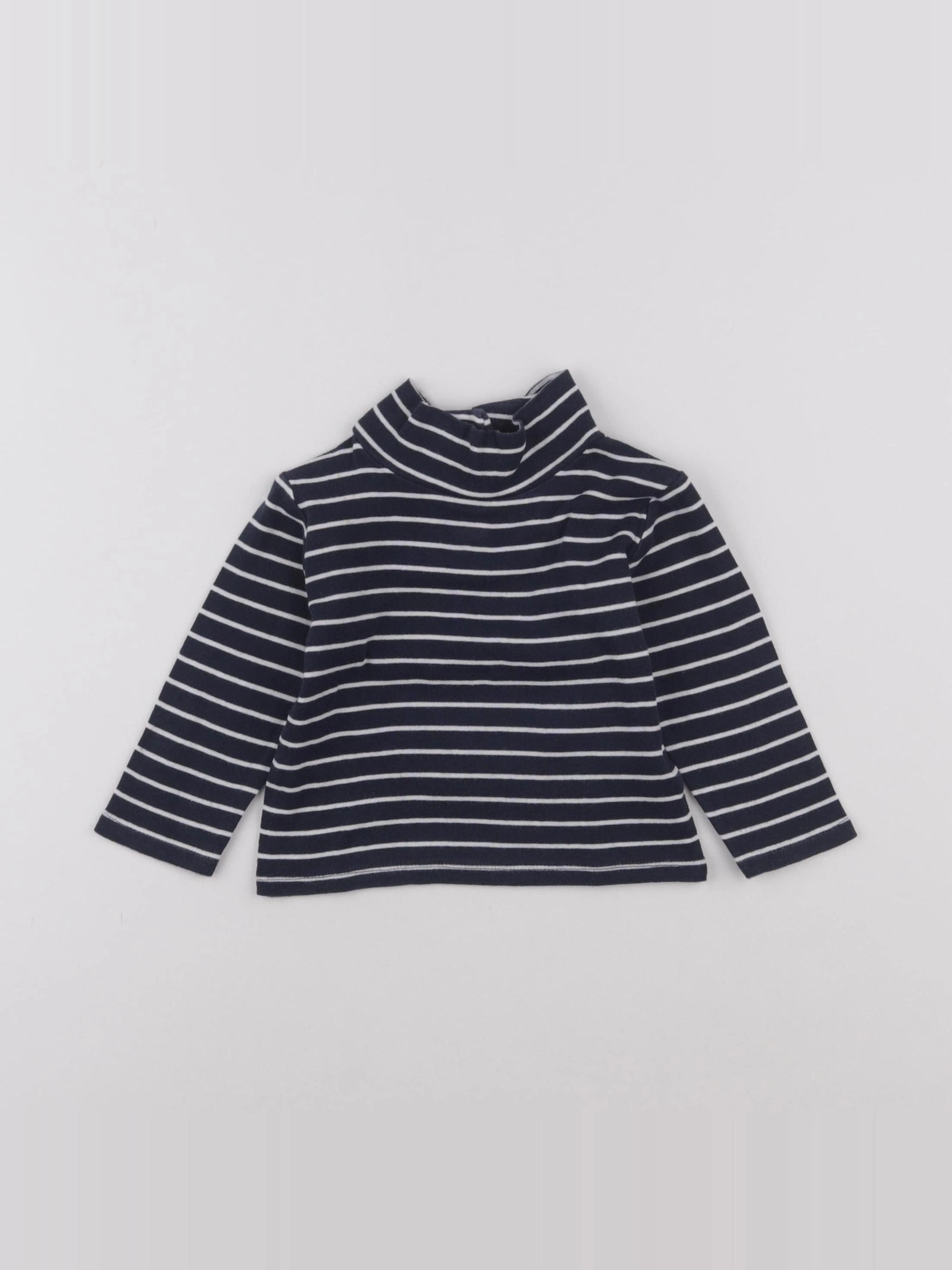 Vertbaudet - sous-pull bleu - 12 mois