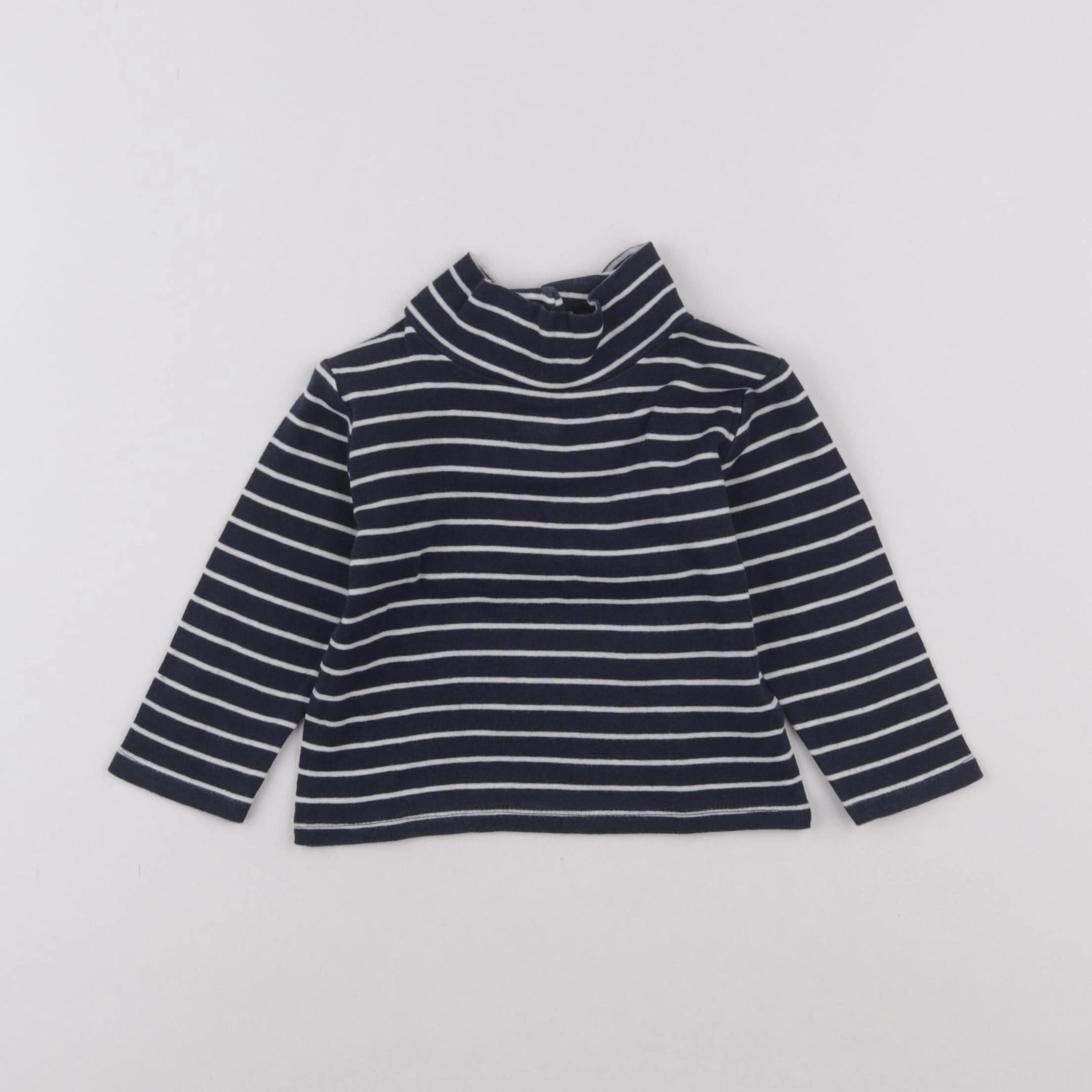 Vertbaudet - sous-pull bleu - 12 mois