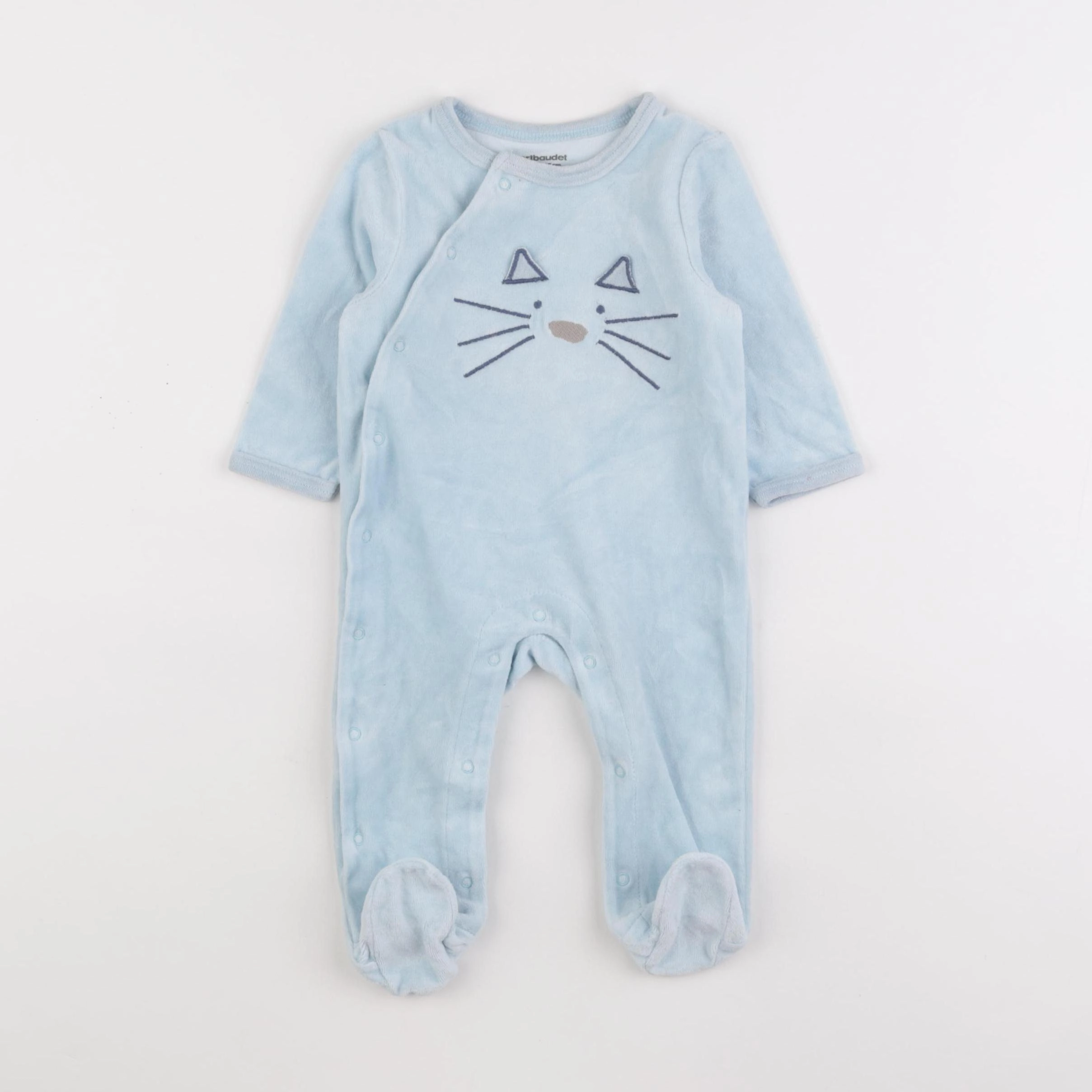Vertbaudet - pyjama velours bleu - 6 mois