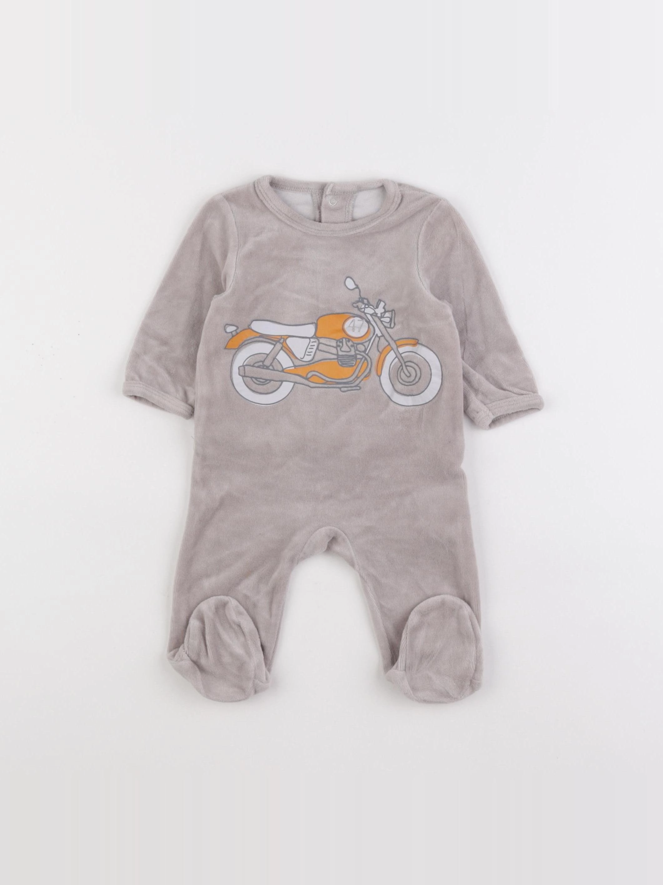 Vertbaudet - pyjama velours beige - 3 mois