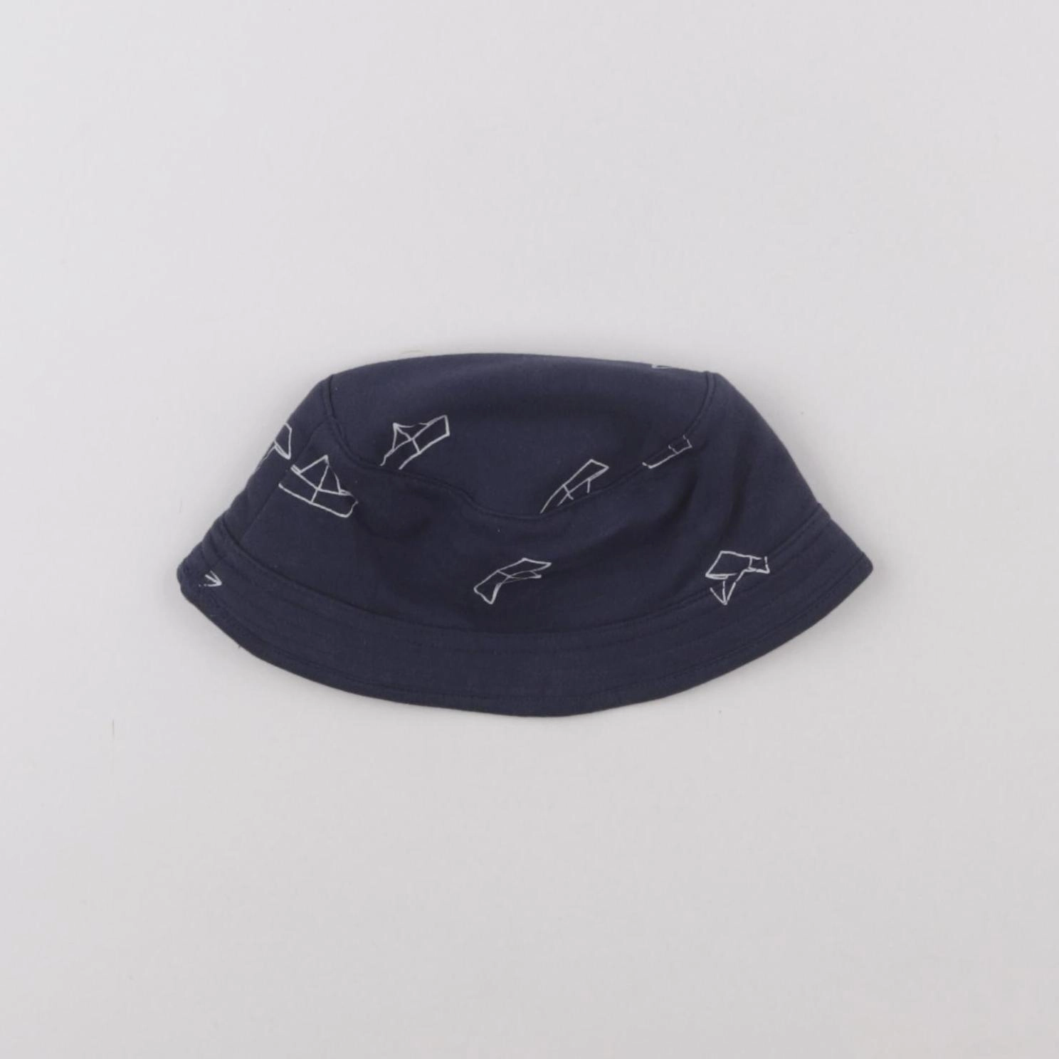 Vertbaudet - chapeau réversible bleu - 3 mois