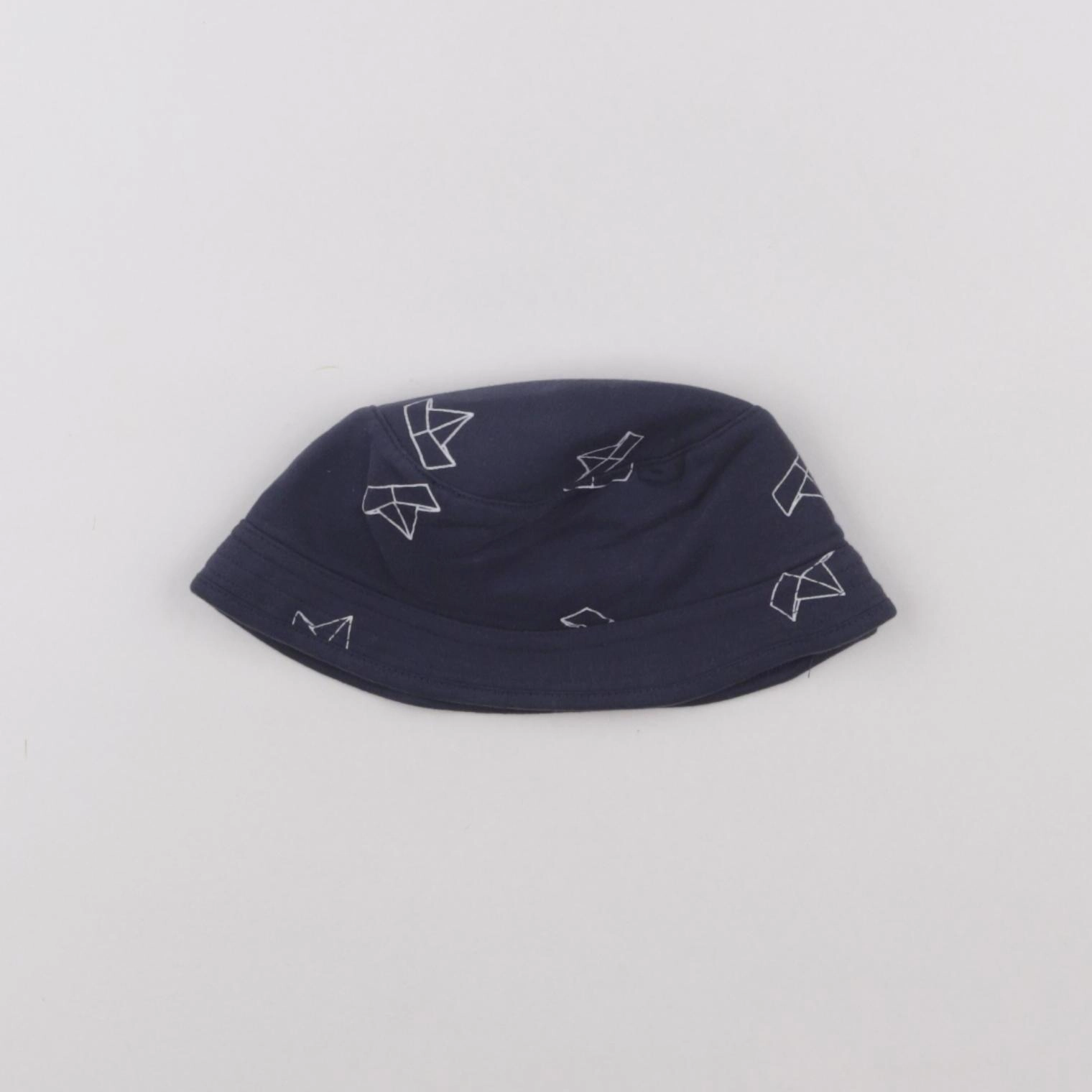 Vertbaudet - chapeau réversible bleu - 3 mois