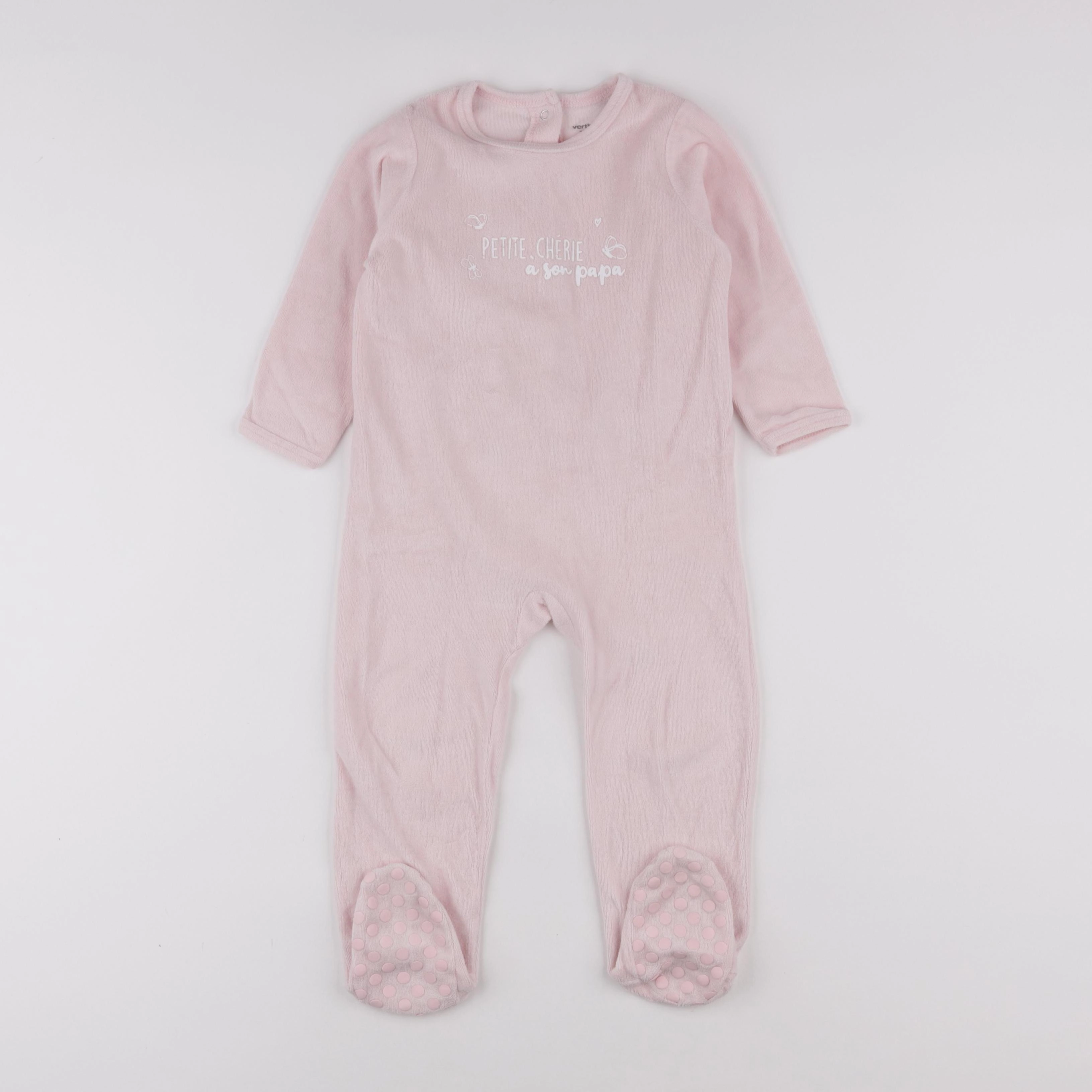 Vertbaudet - pyjama velours rose - 2 ans