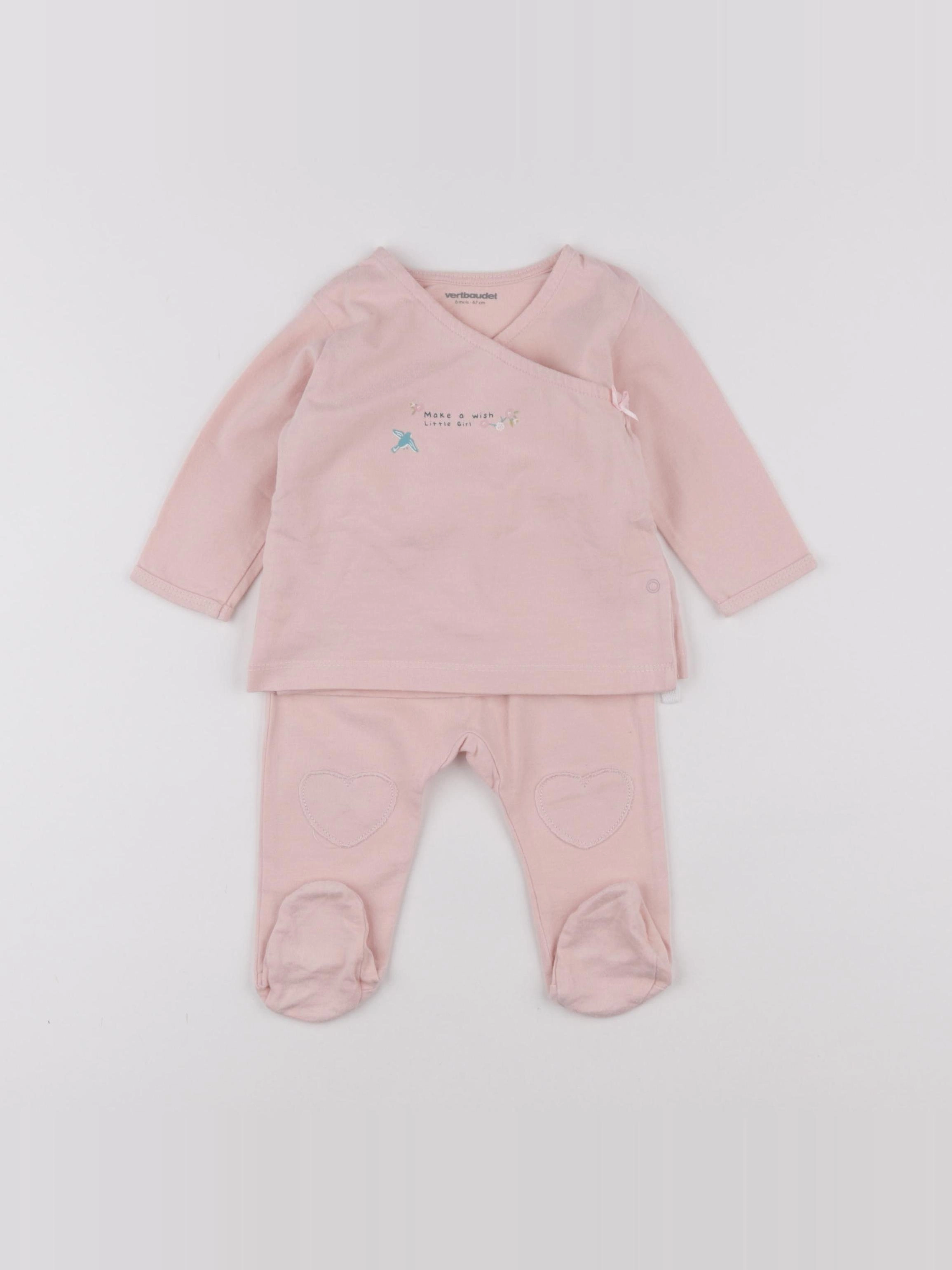 Vertbaudet - pyjama rose - 6 mois