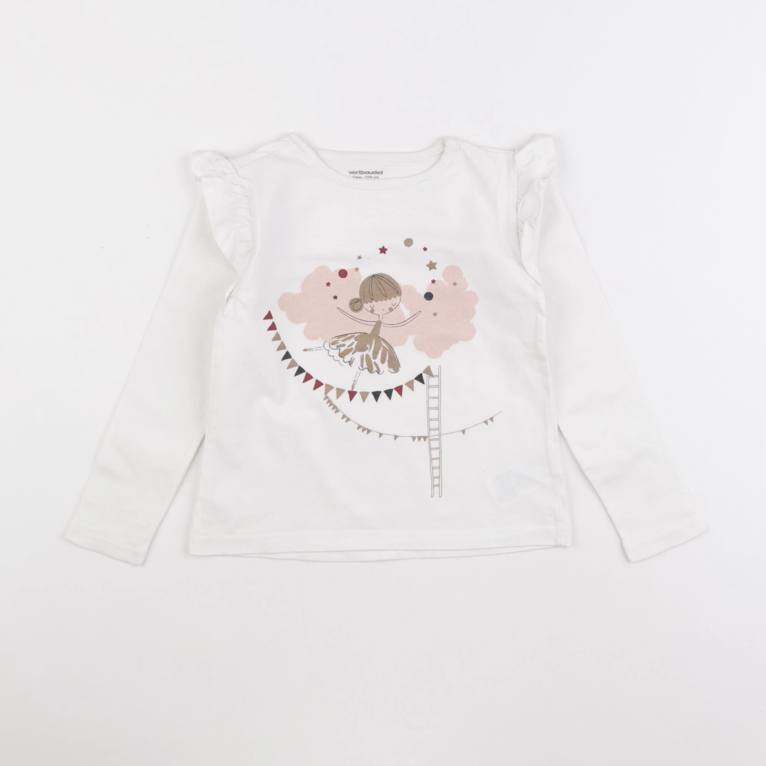 Vertbaudet - tee-shirt blanc - 5 ans