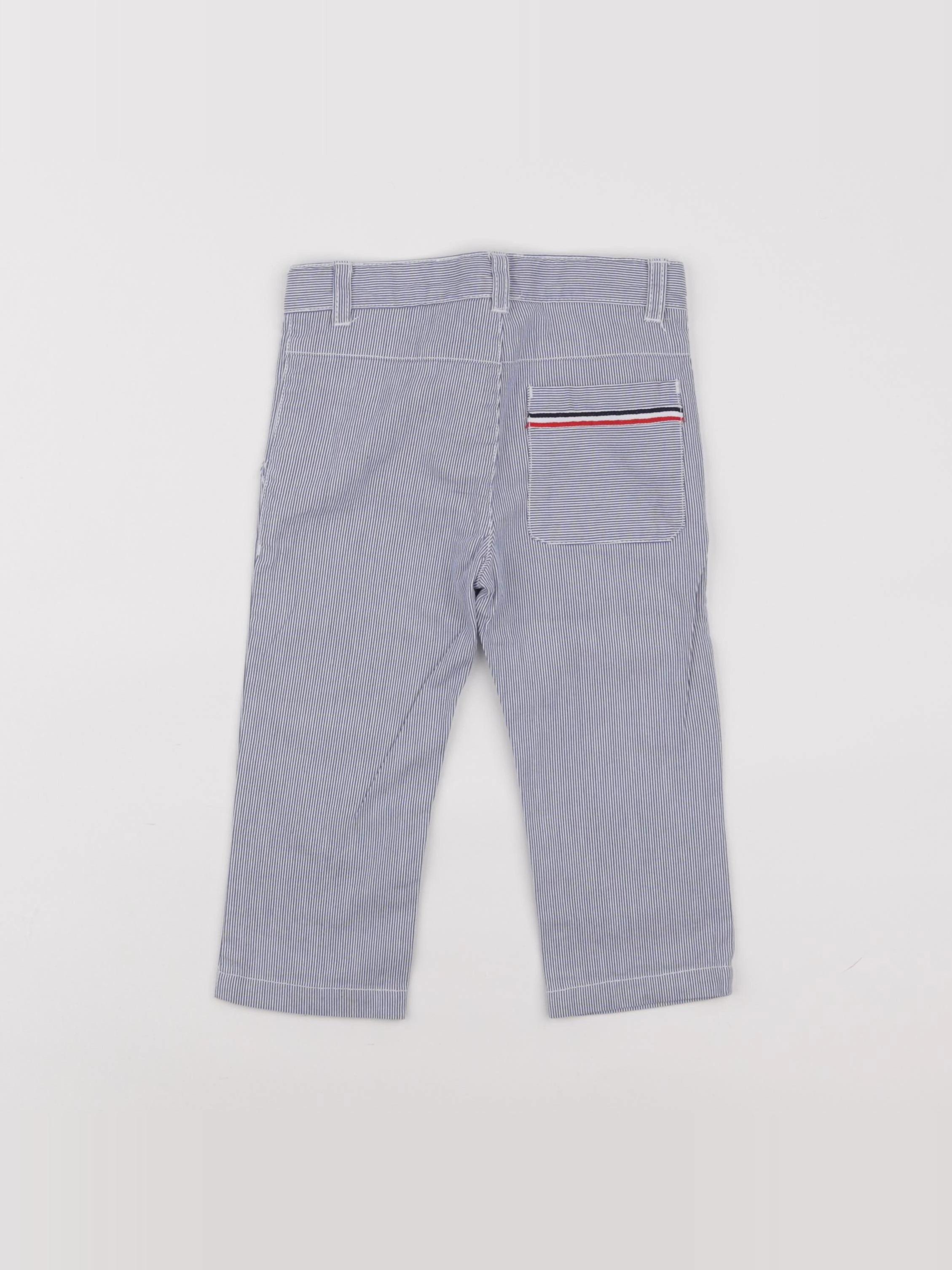 Jacadi - pantalon blanc, bleu - 18 mois