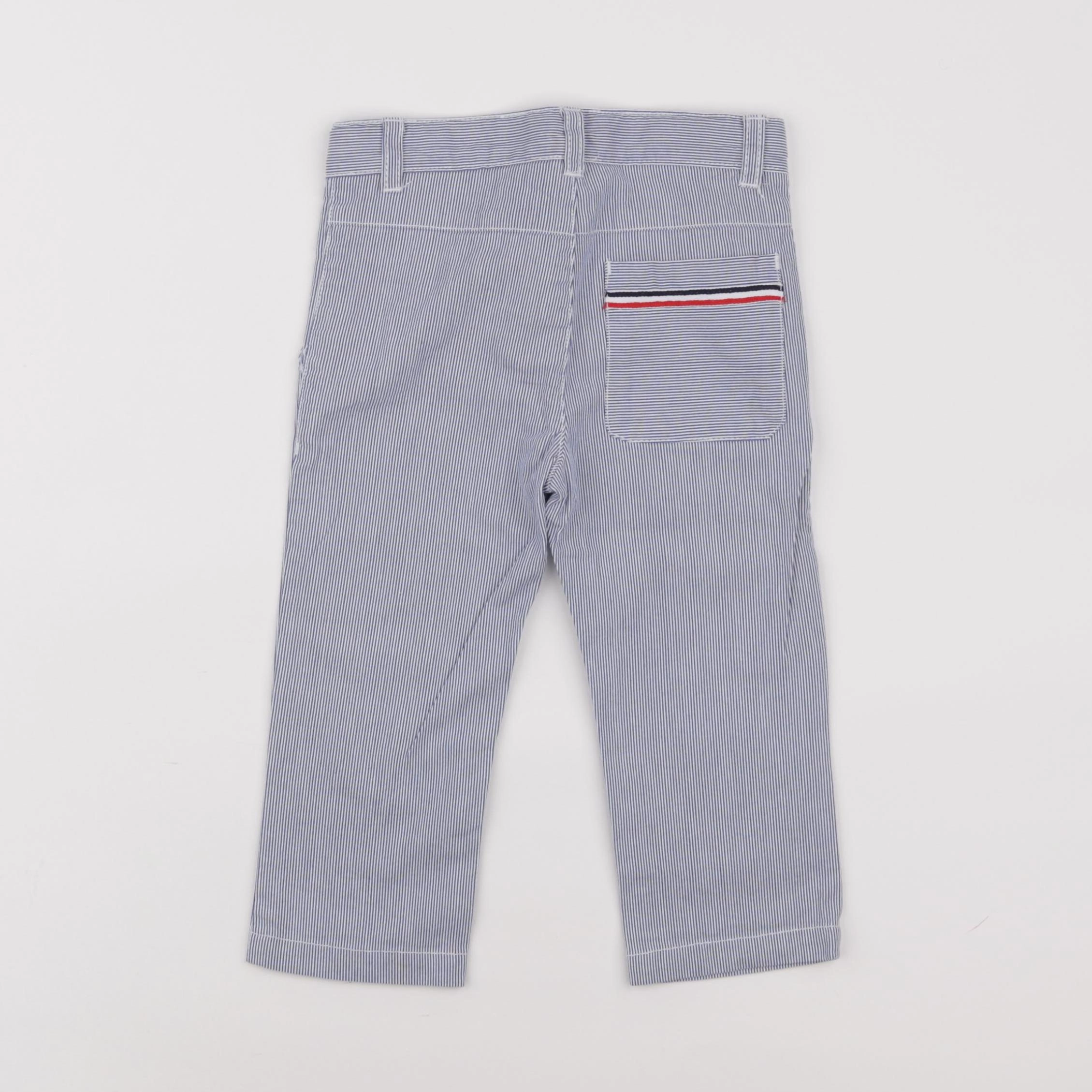 Jacadi - pantalon blanc, bleu - 18 mois