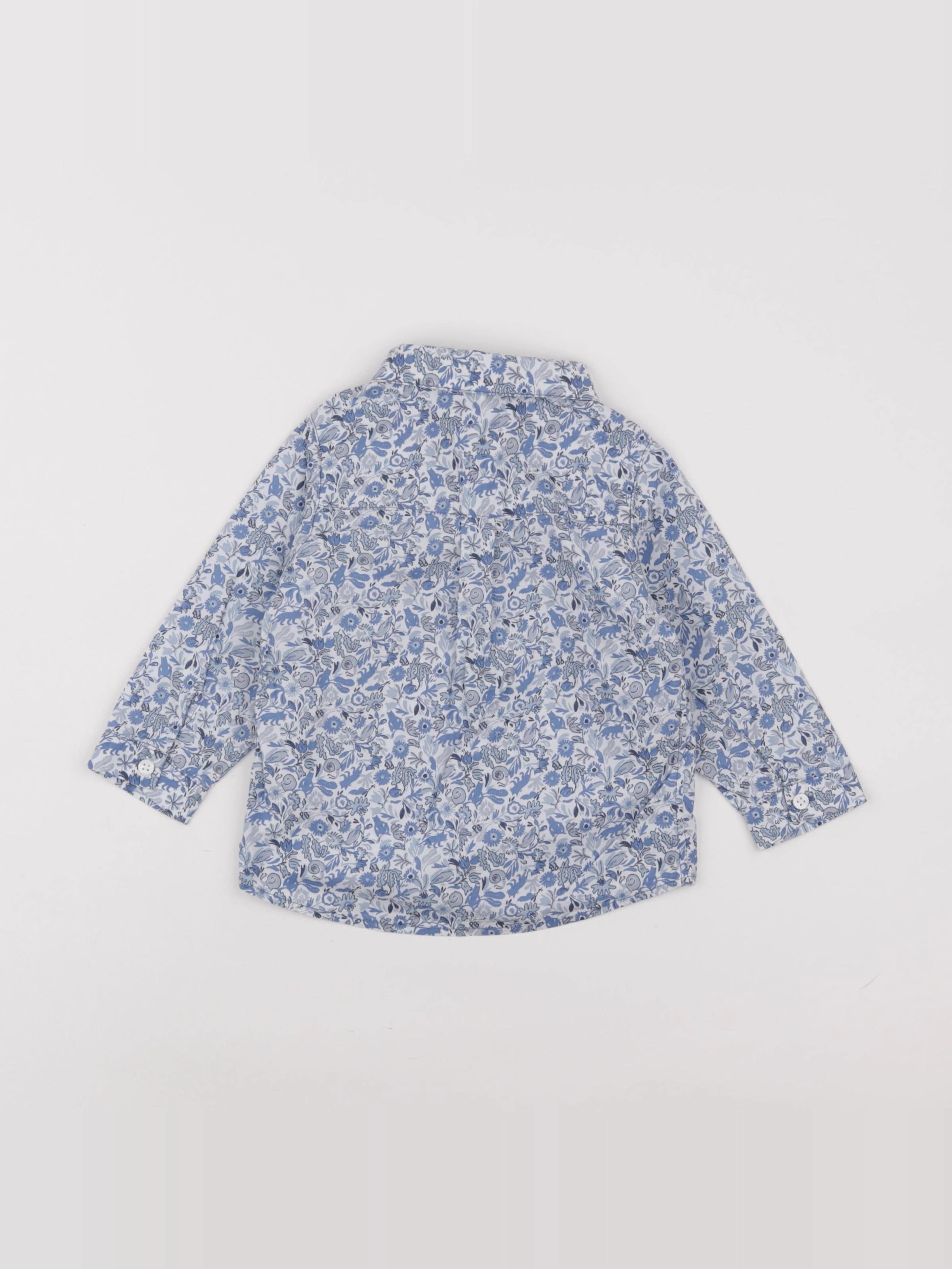 Petit Bateau - chemise bleu - 18 mois